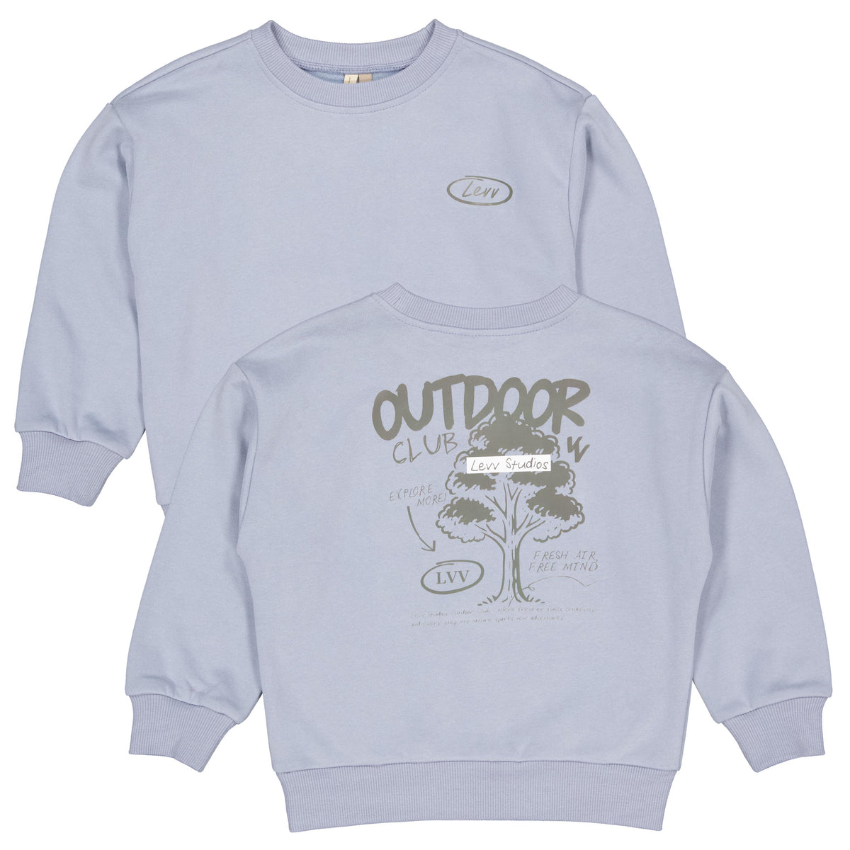 Lichtblauwe sweater met tekstprint | Vintage Blue