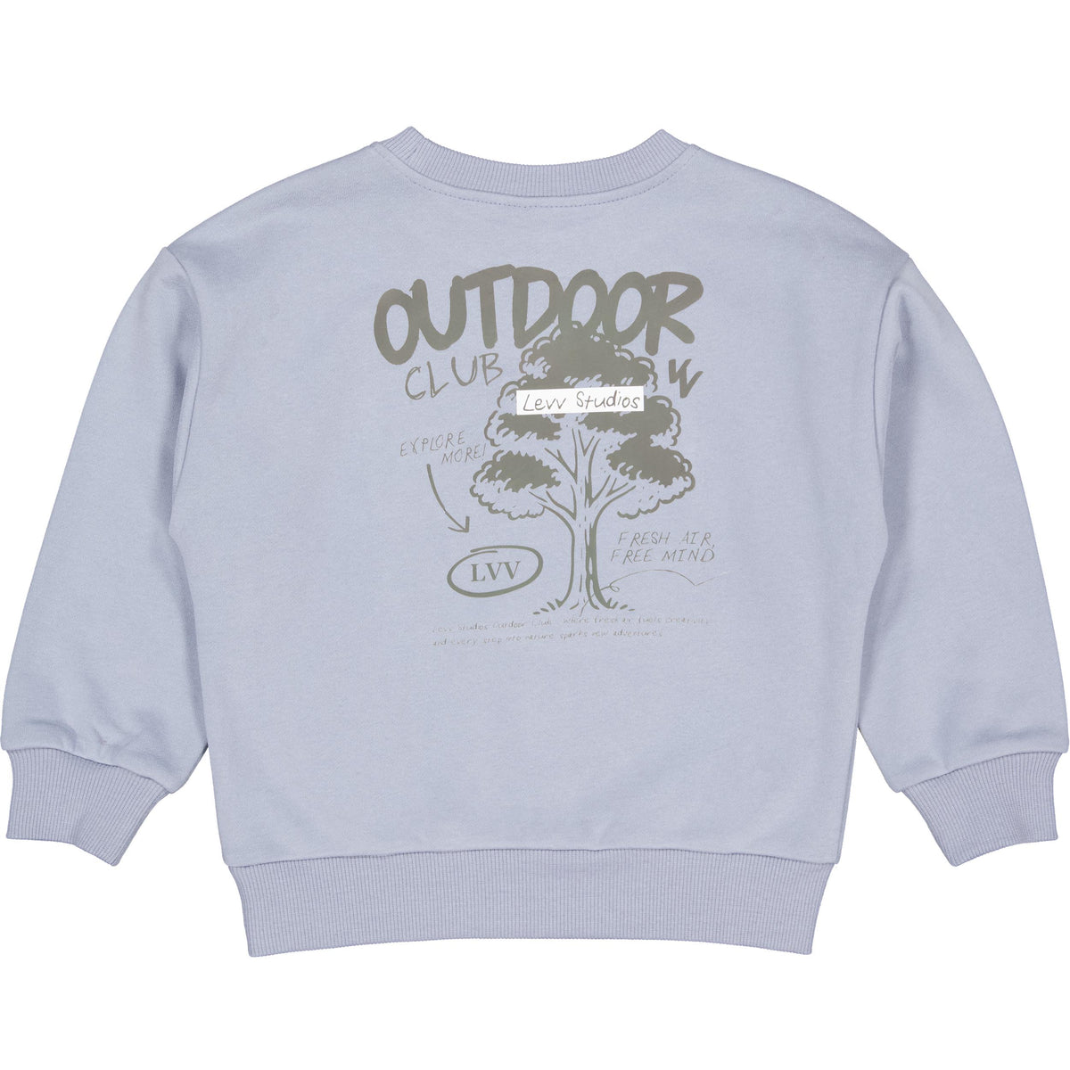 Lichtblauwe sweater met tekstprint | Vintage Blue