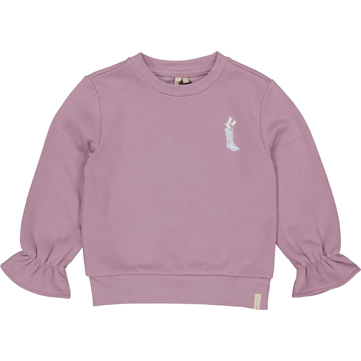 Oudroze sweater met volantmouwen | Pink purple