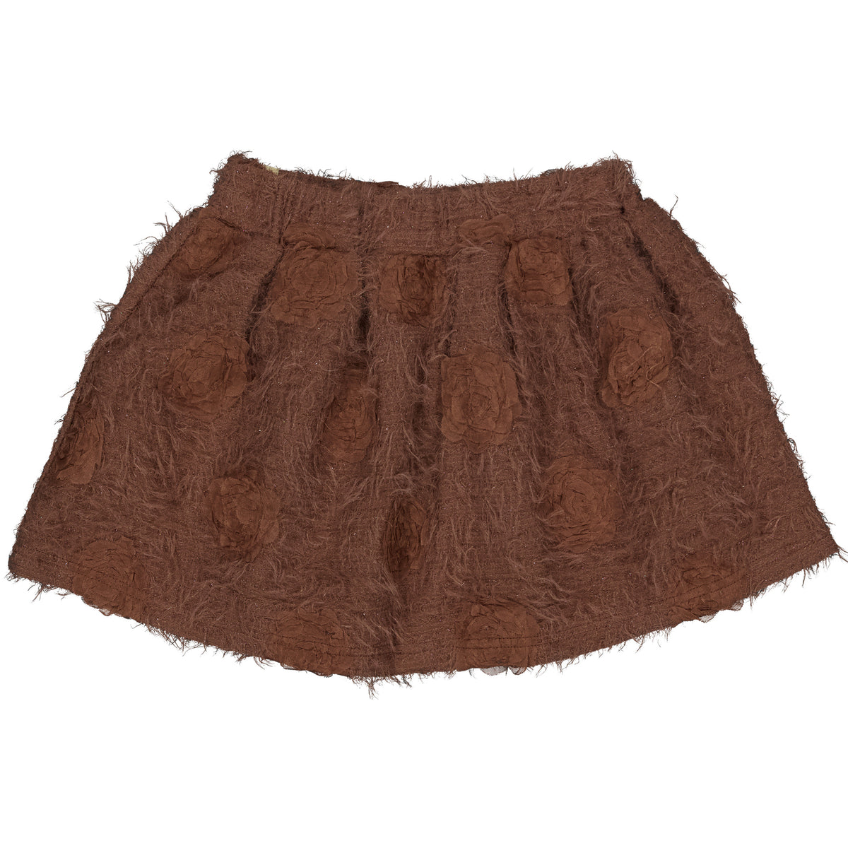 Bruine rok met reliëfstructuur | Pink purple