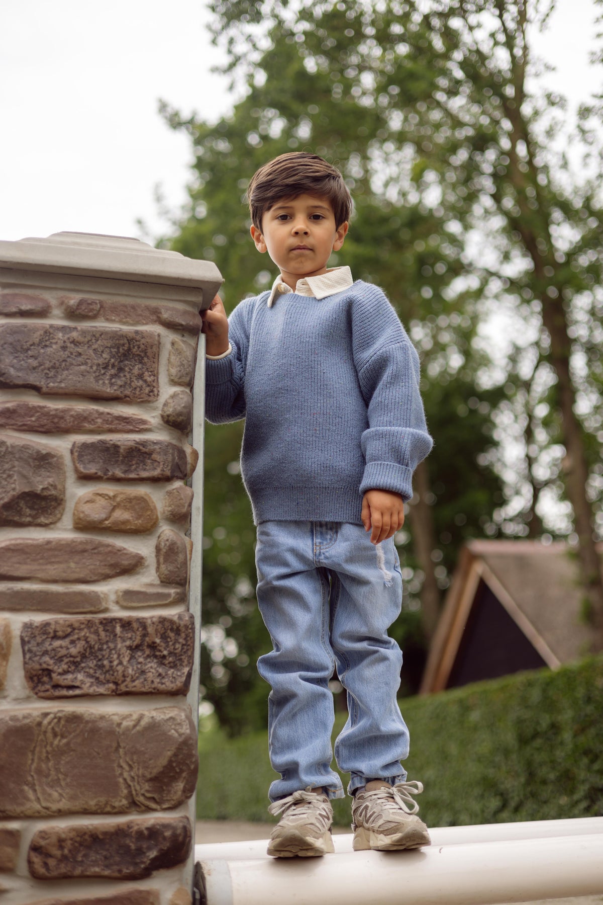 Lichtblauwe gebreide sweater | Vintage Blue