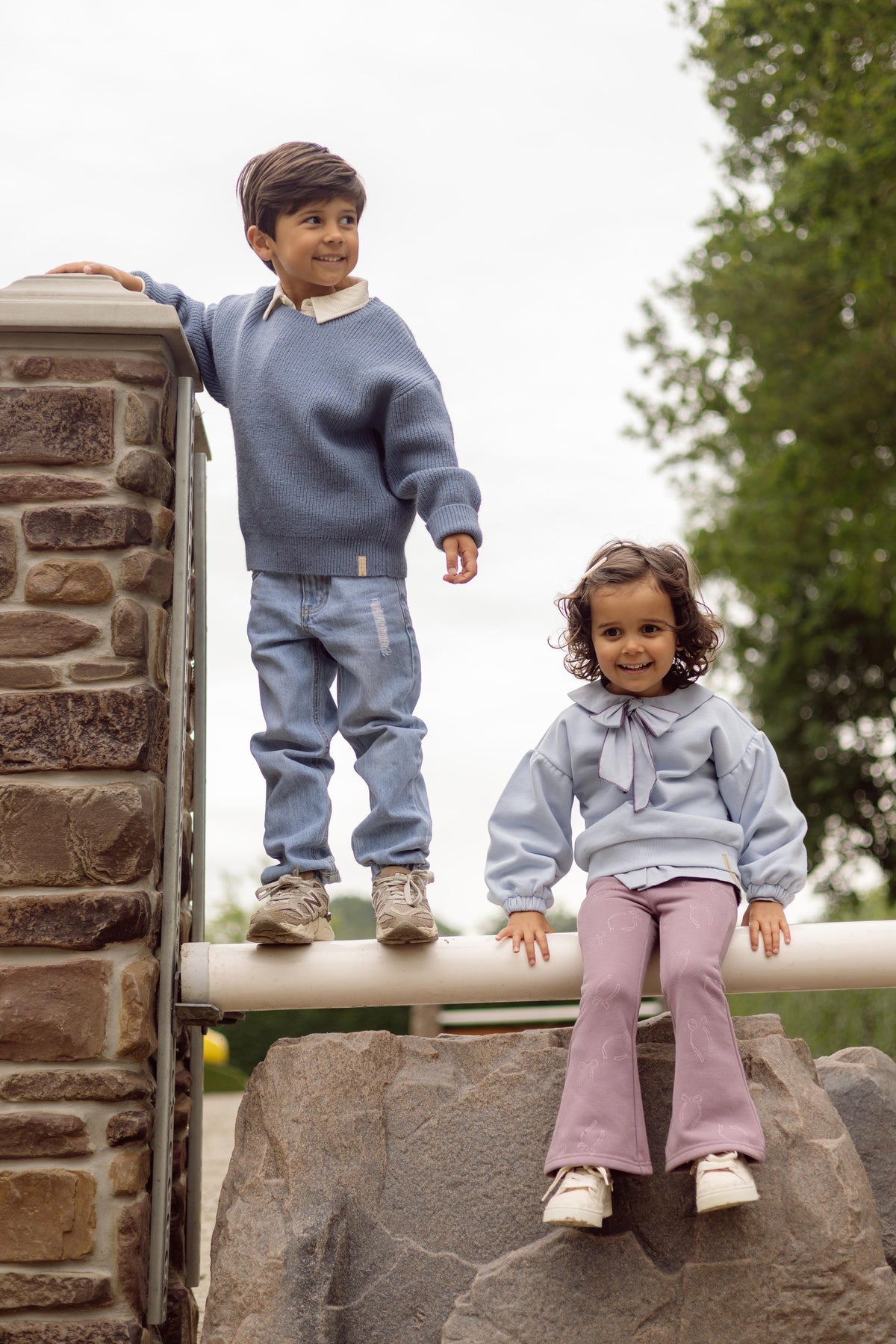 Lichtblauwe gebreide sweater | Vintage Blue