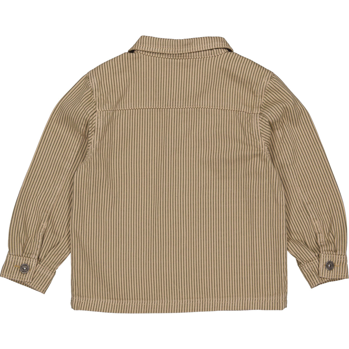 Beige gestreept overshirt met borstzak | AOP Dark Green Stripe