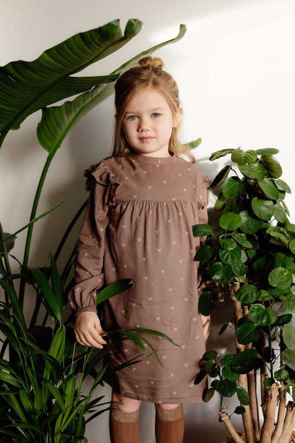 DRESS | AOP Brown Flower