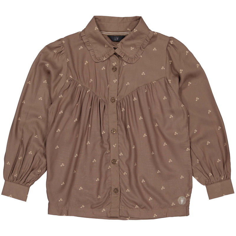 BLOUSE | AOP Brown Flower