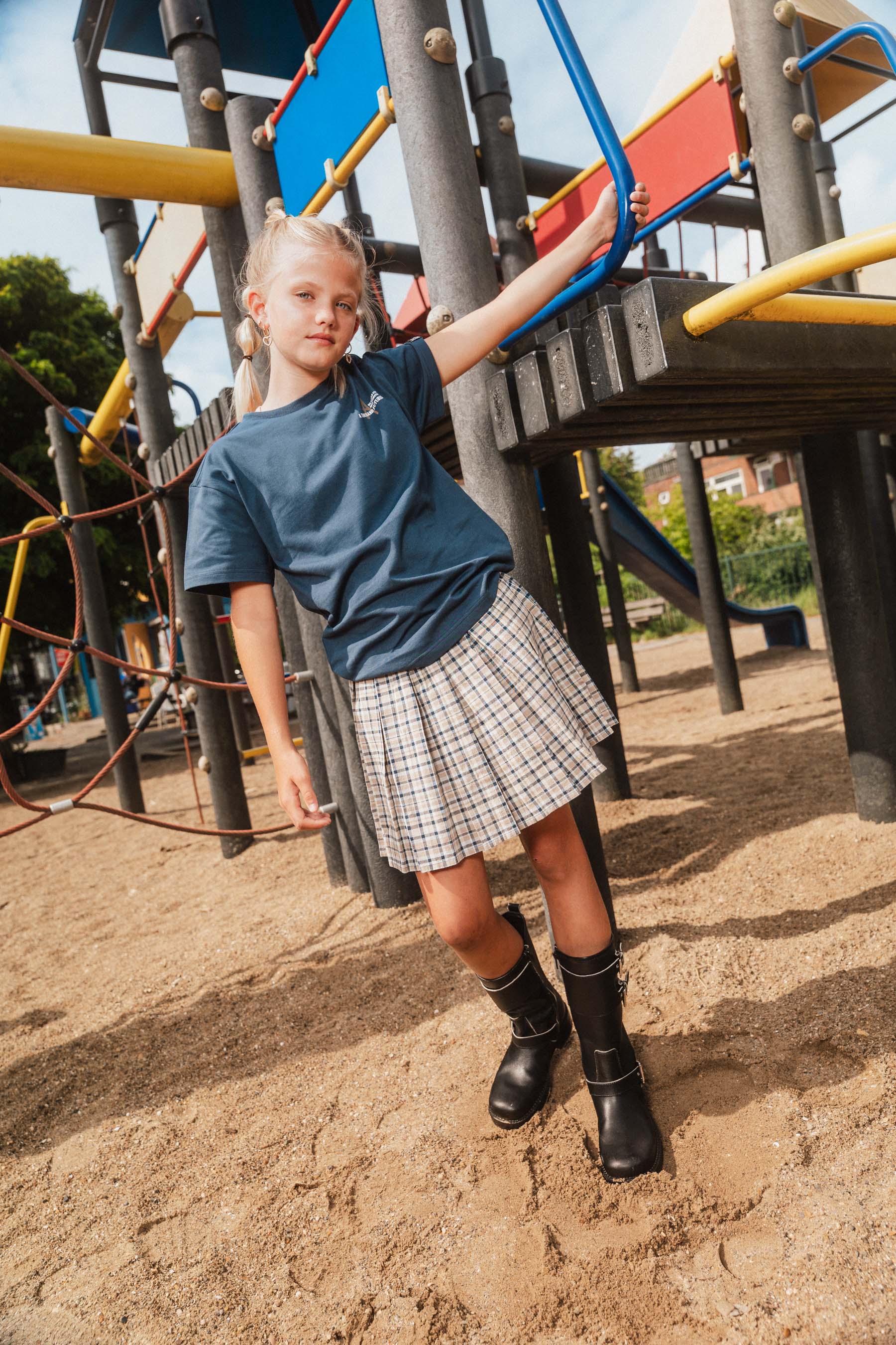 Skirt | AOP Blue Check