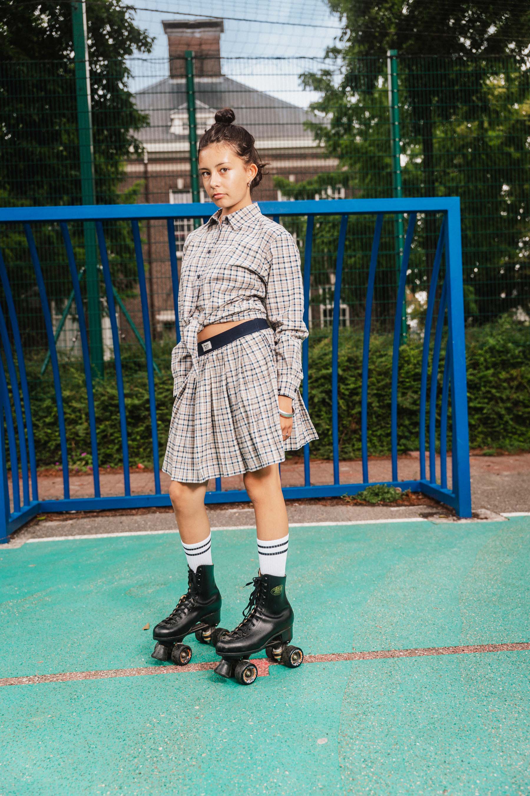 Skirt | AOP Blue Check