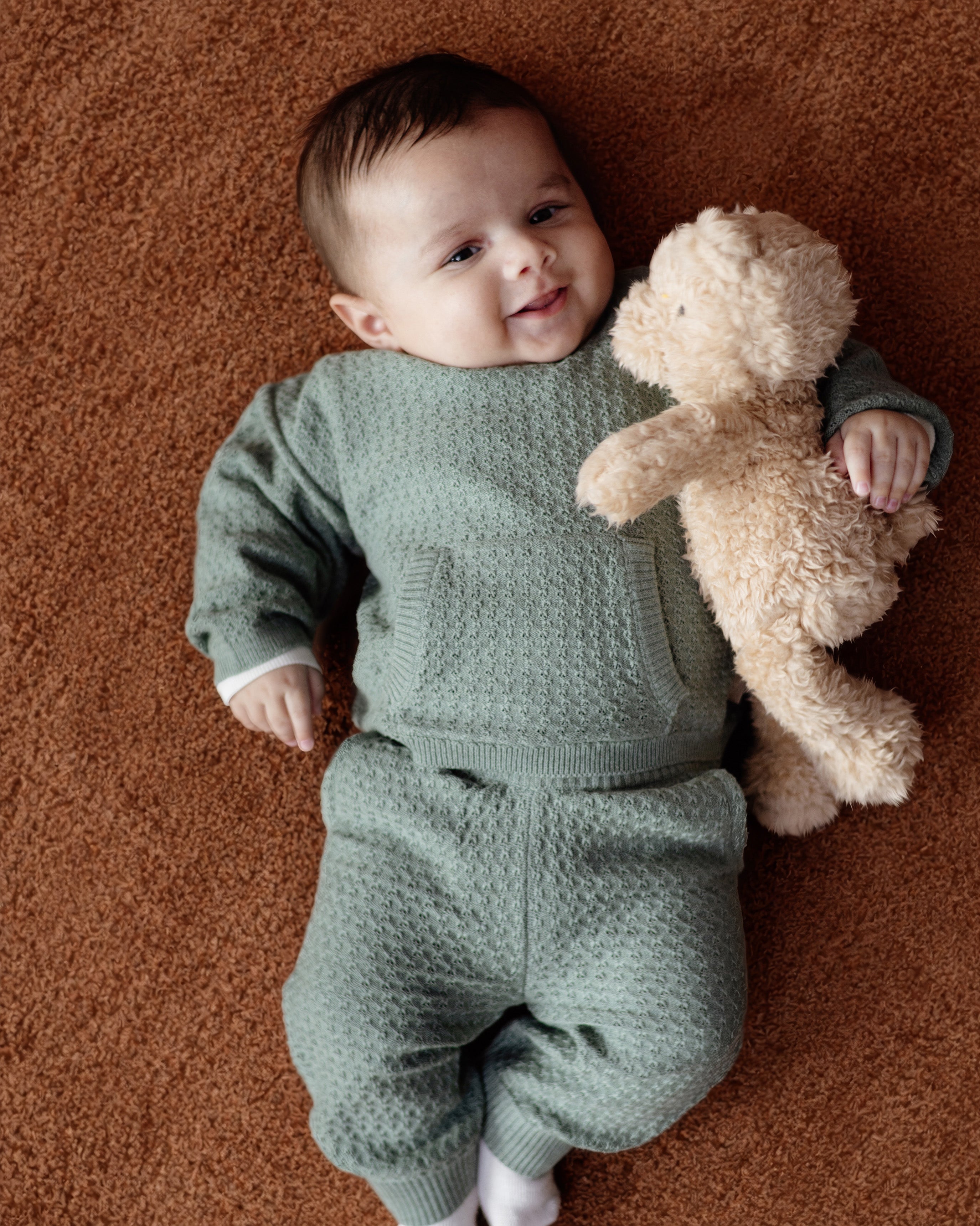 Saliegroene sweater met zakken | Seagreen