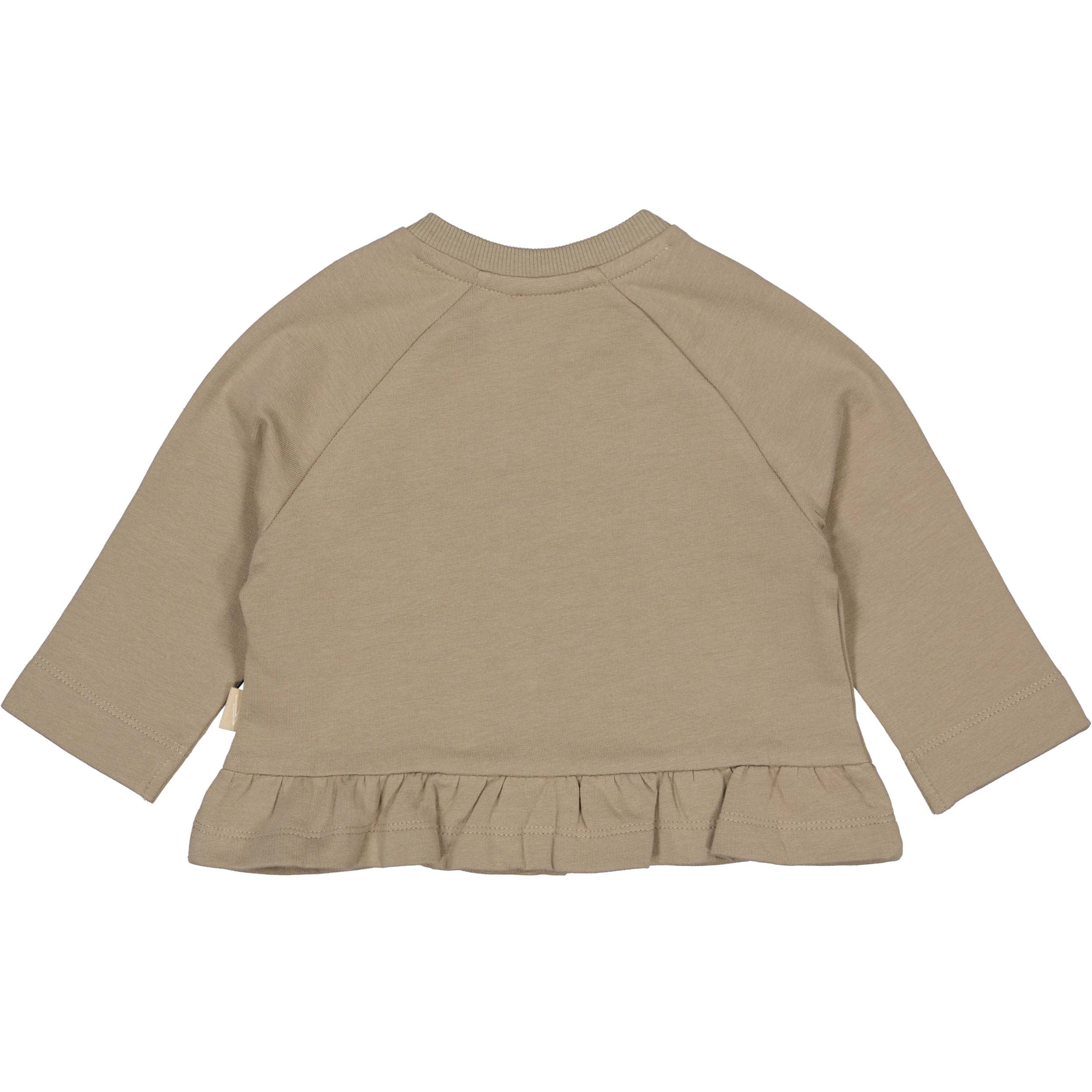 Taupe sweater met ruchezoom | Light Brown