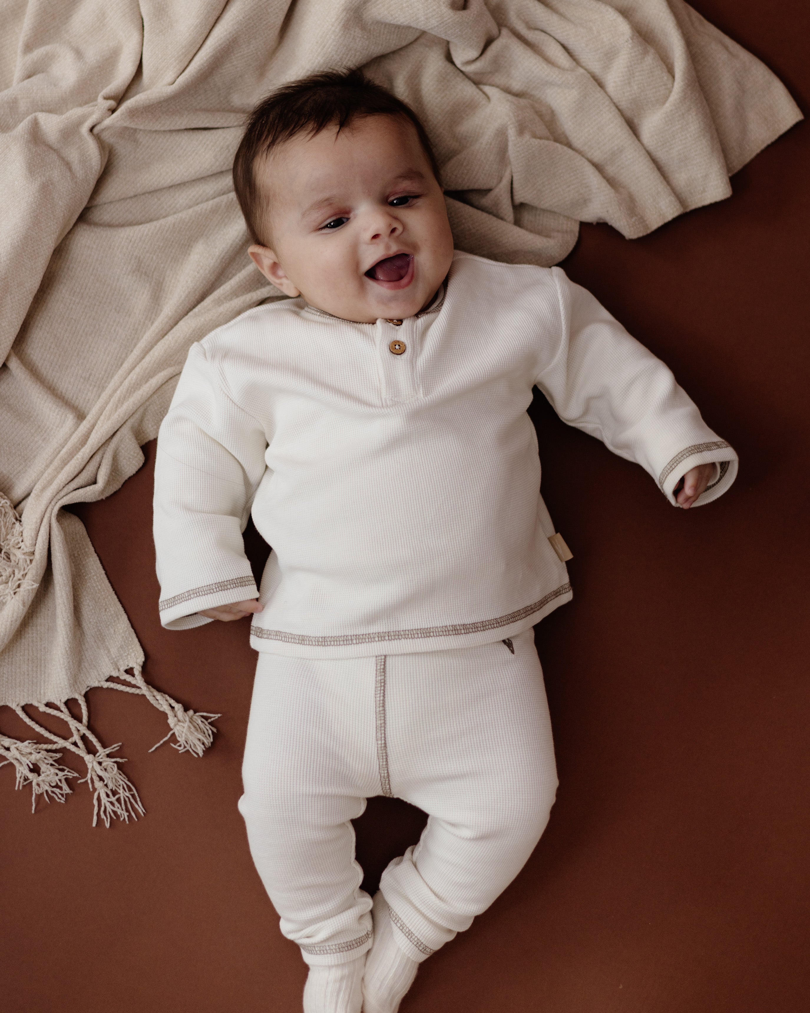 Off-white broek met contrastdetails | White Cream