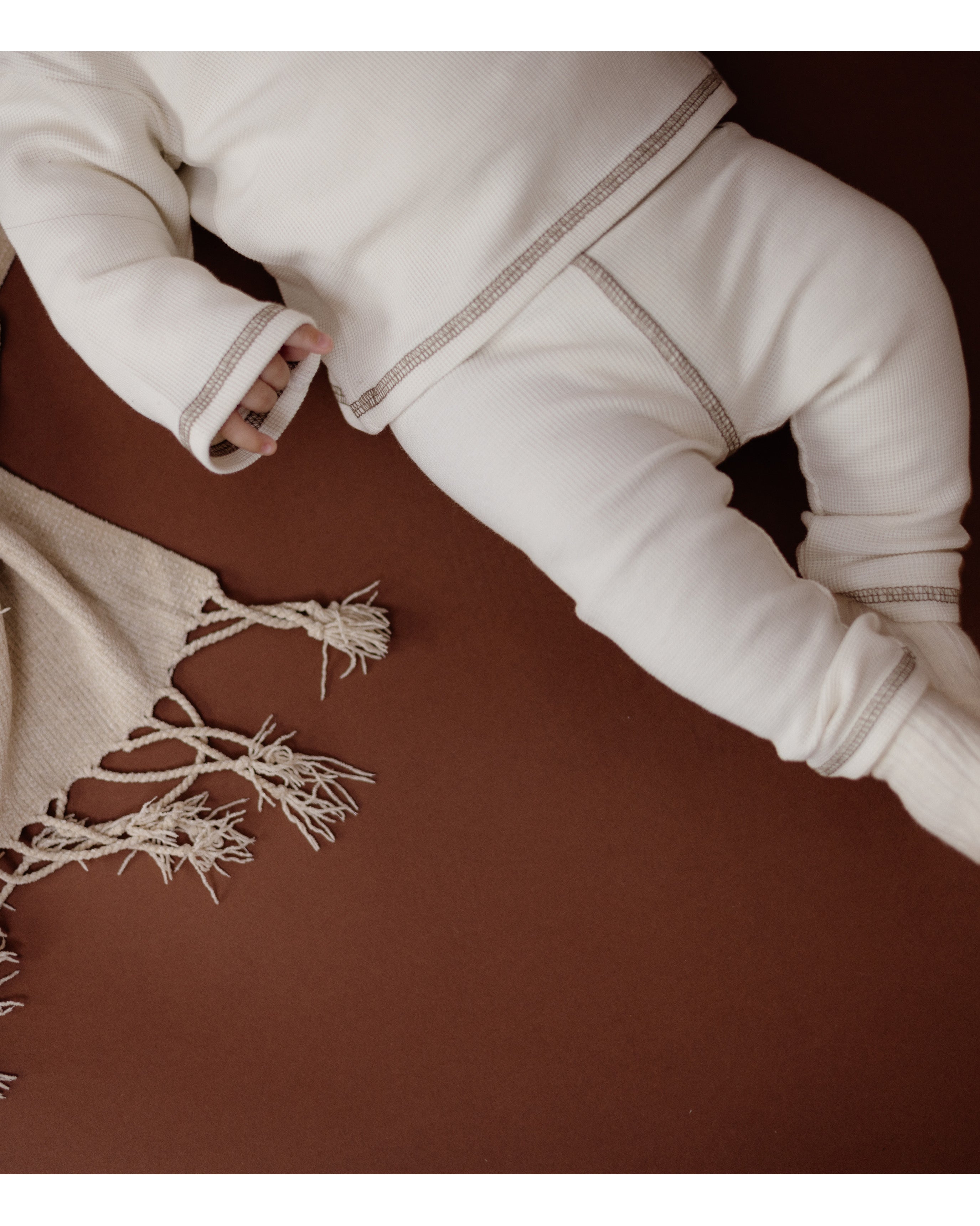Off-white broek met contrastdetails | White Cream