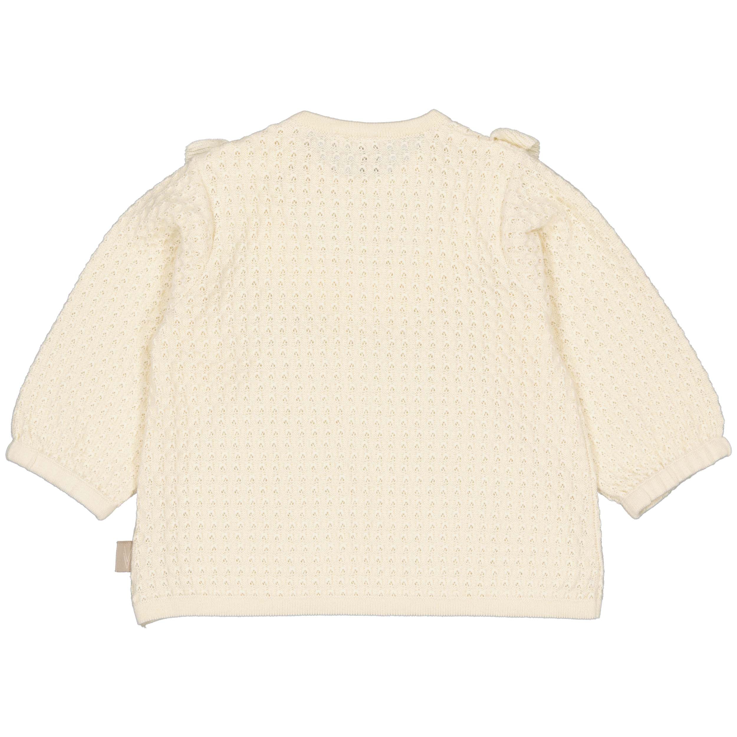 Crèmekleurige sweater met ruchekraag | White Cream