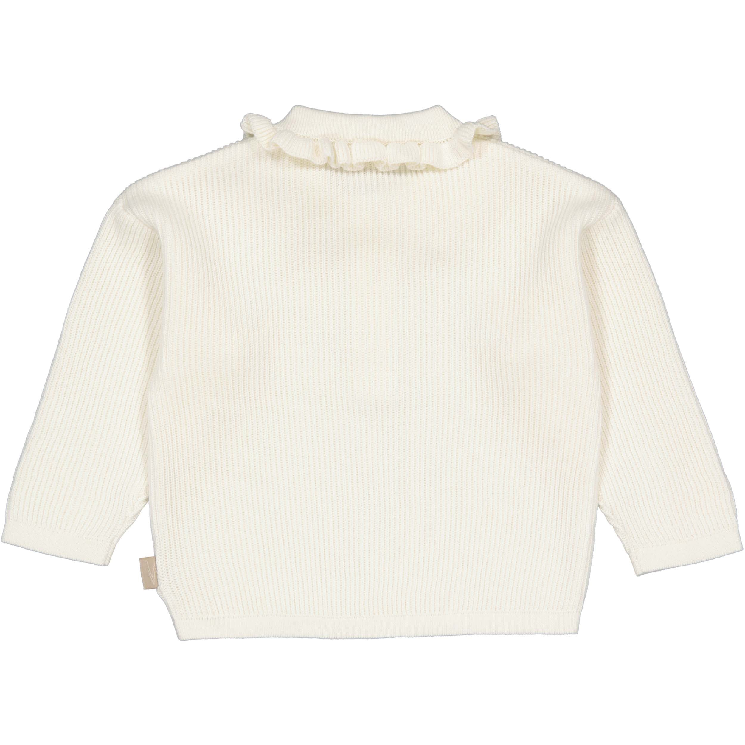 Off-white shirt met ruchekraag | White Cream