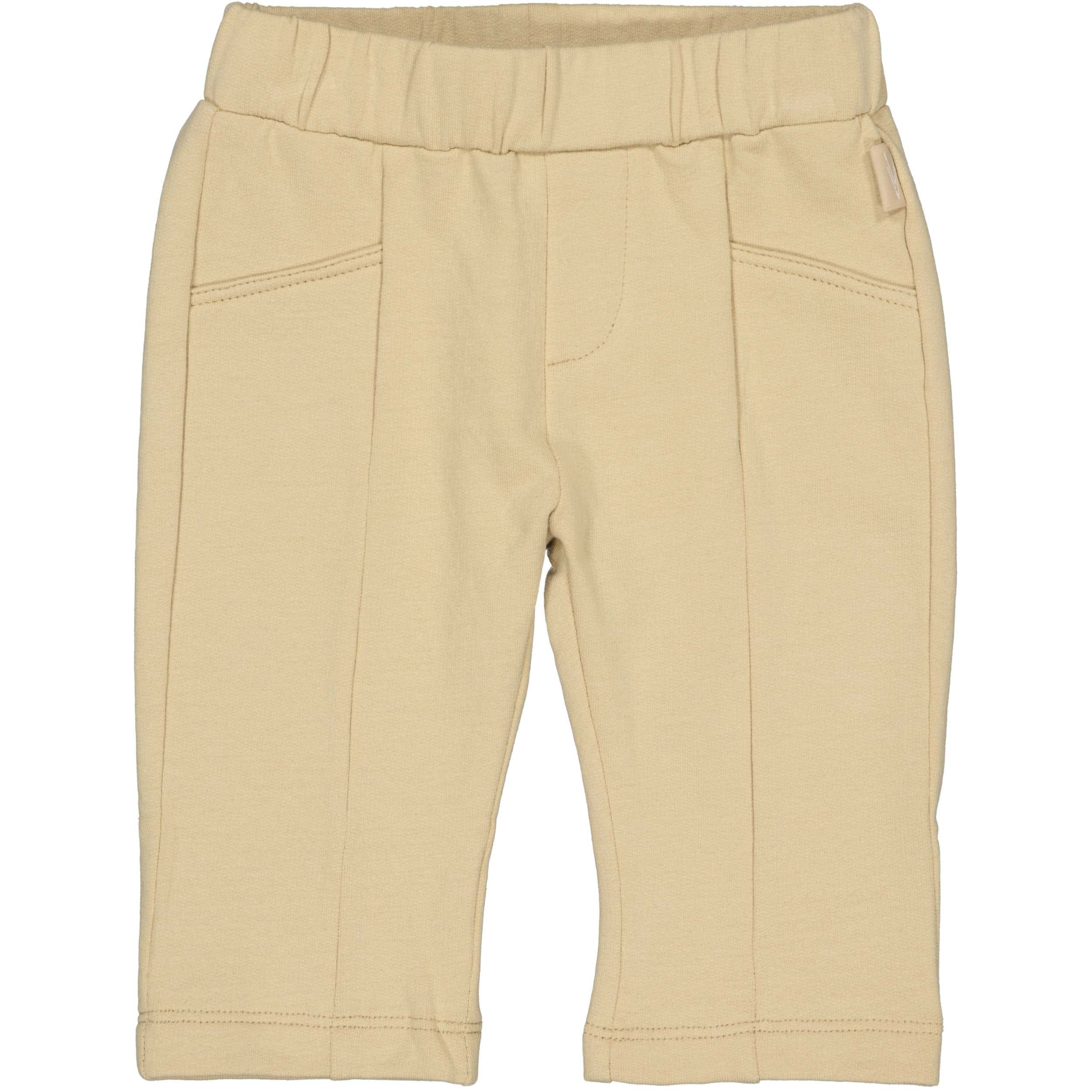 Zachtgele broek met siernaden | Beige