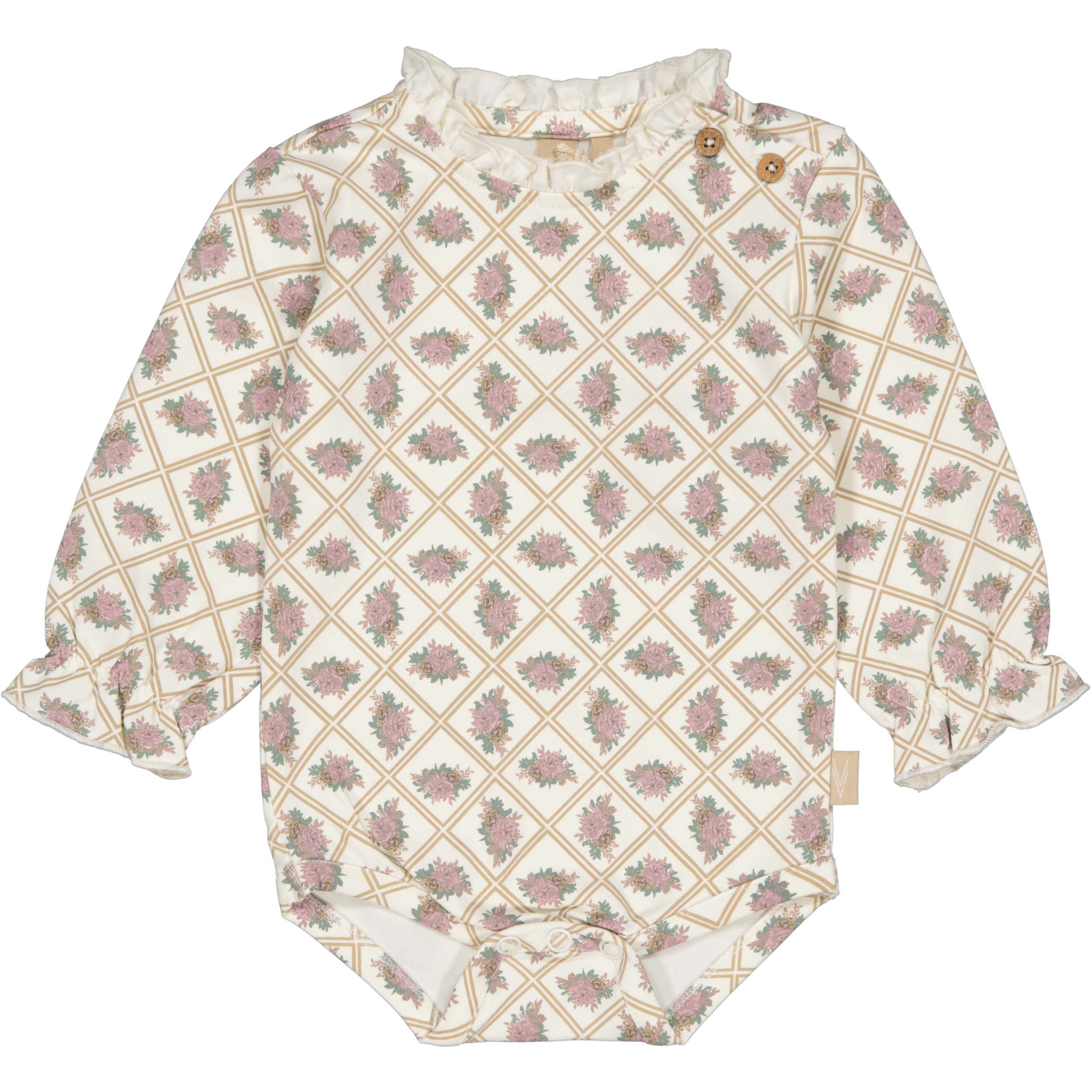 Gebroken witte romper met all-over print | AOP White Flower