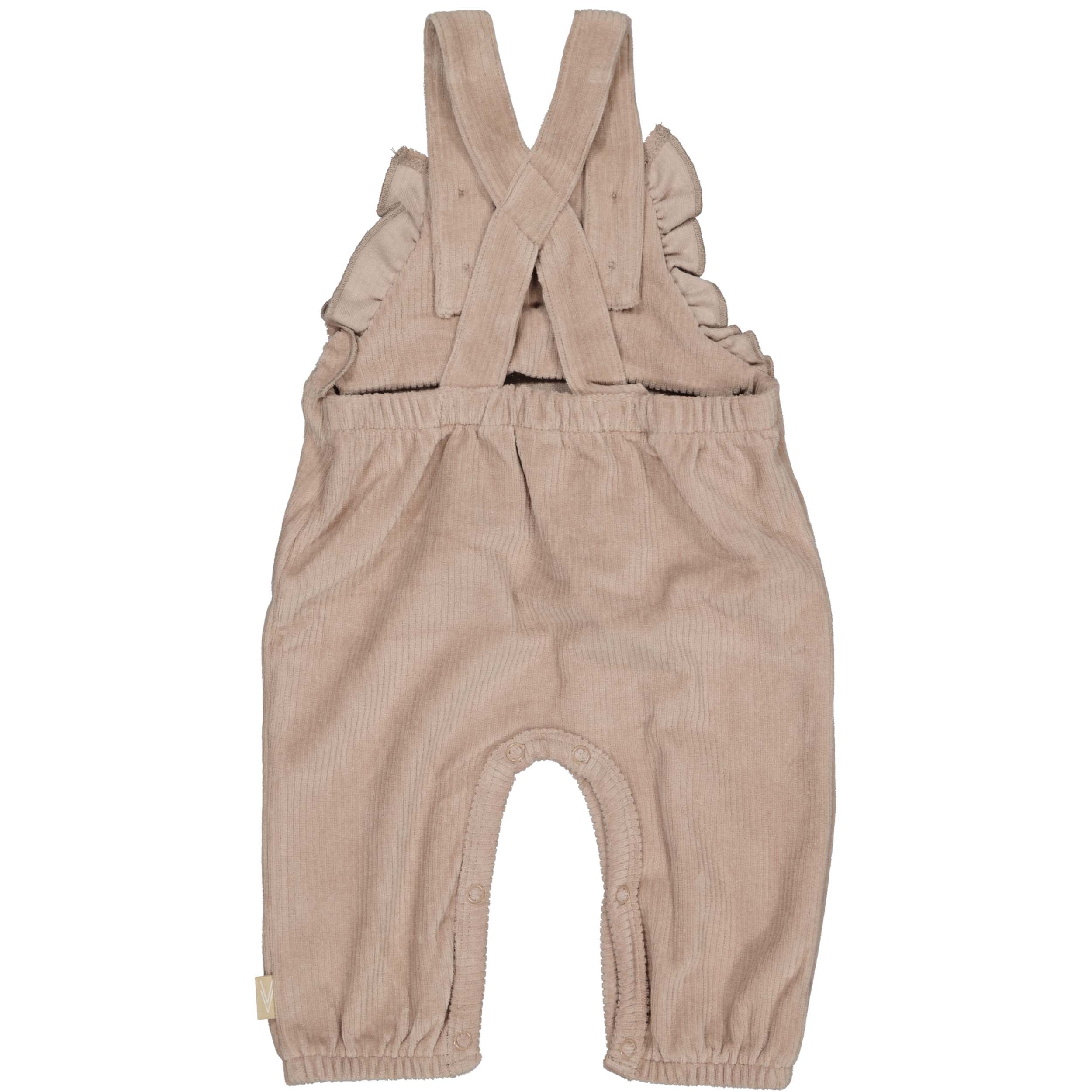Taupe salopette met ruches | Mauve
