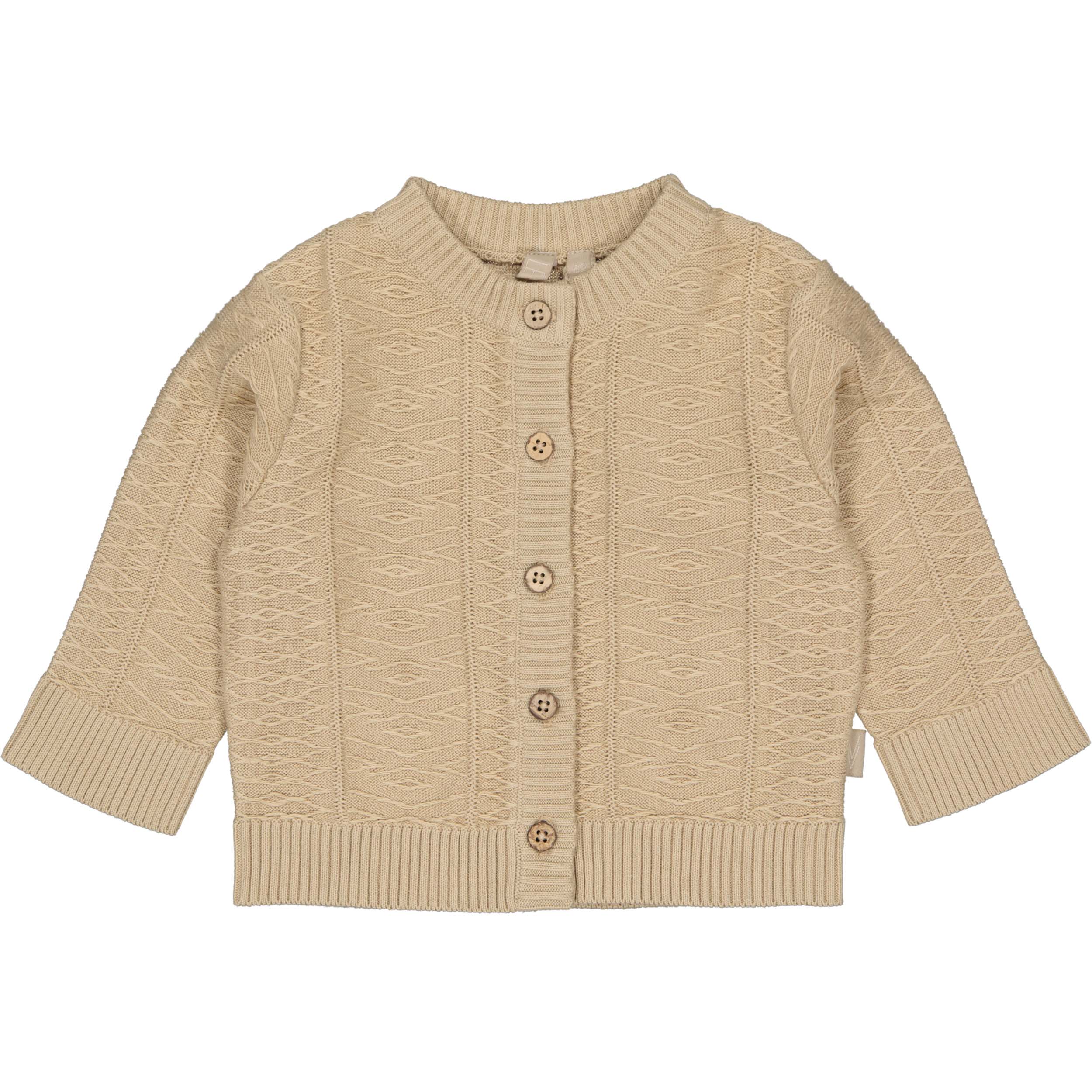Zandkleurig gebreid vest met knopen | Beige