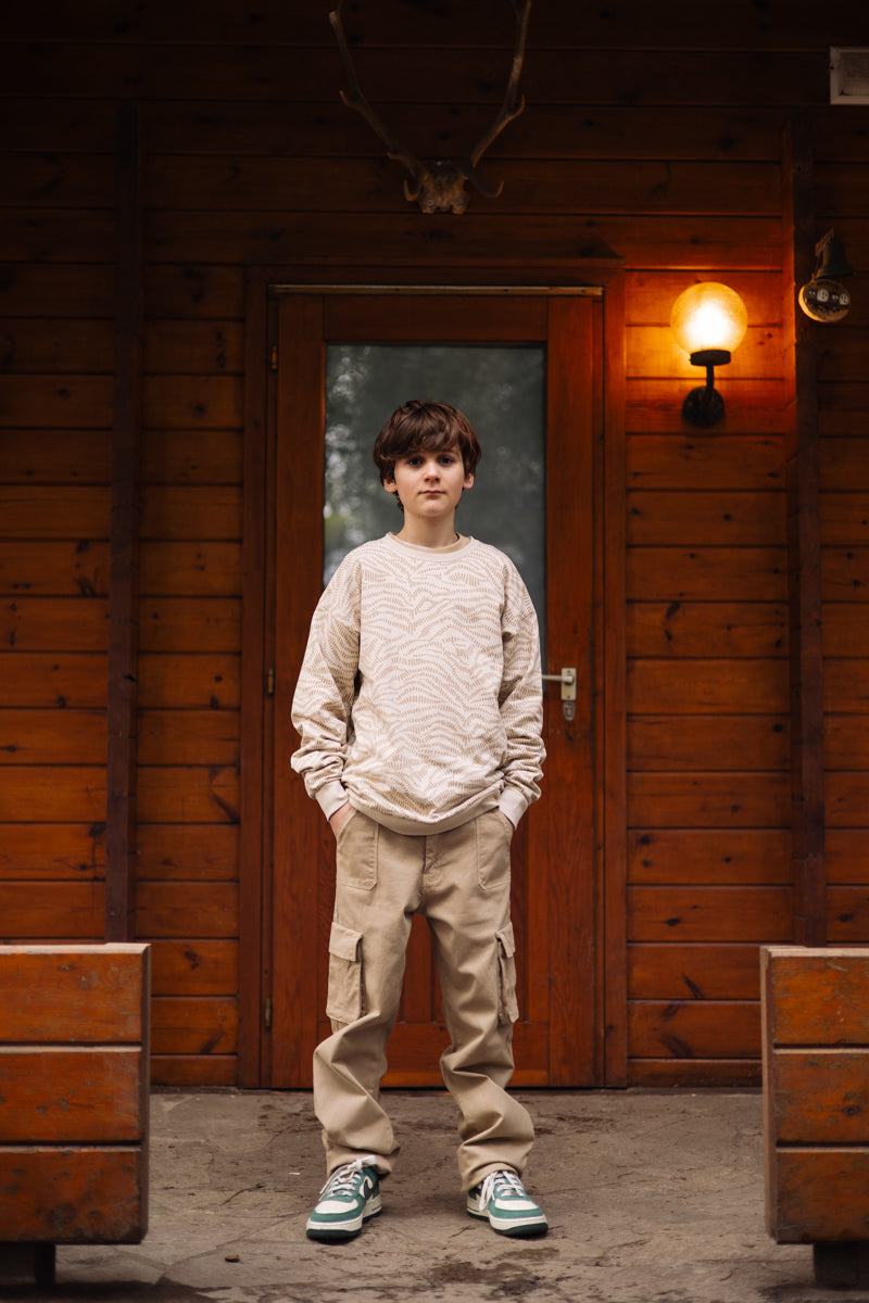 Sweater gebroken wit | AOP Off White Graphic