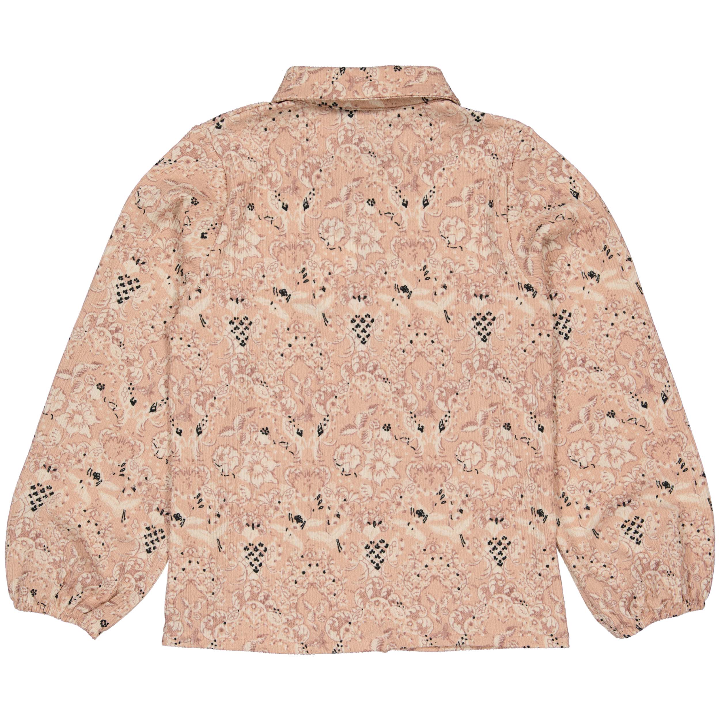 Blouse all over print | AOP Pink Leaves