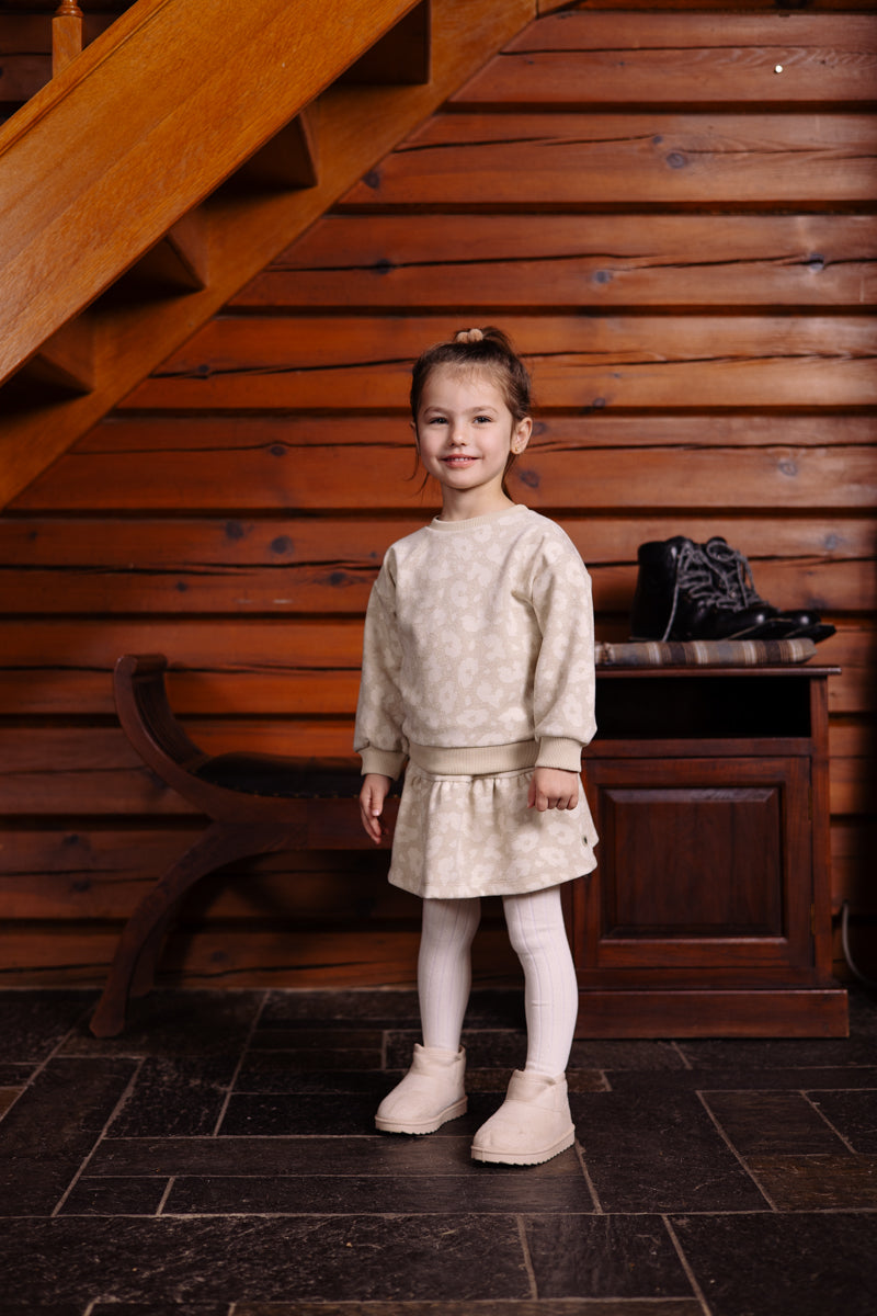 Rok all over print creme | AOP White Animal