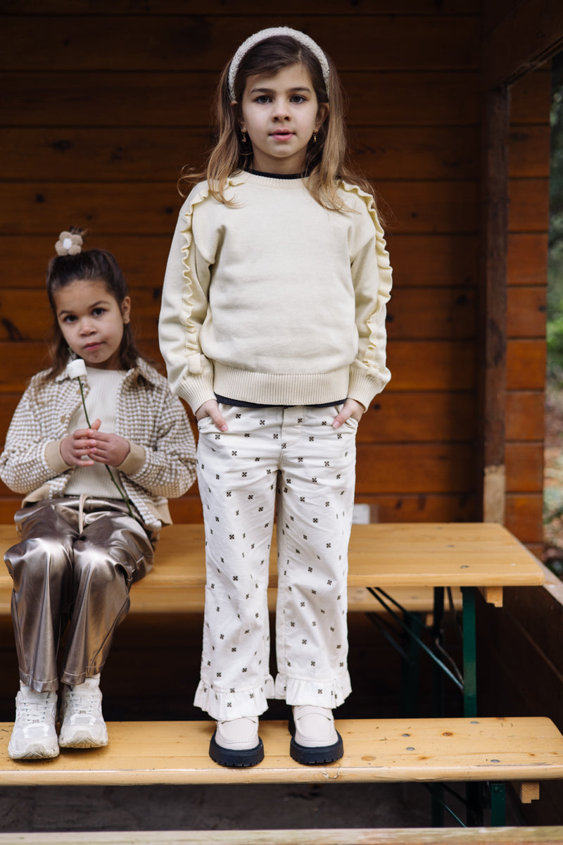 Broek all over print creme | AOP Cream Shapes