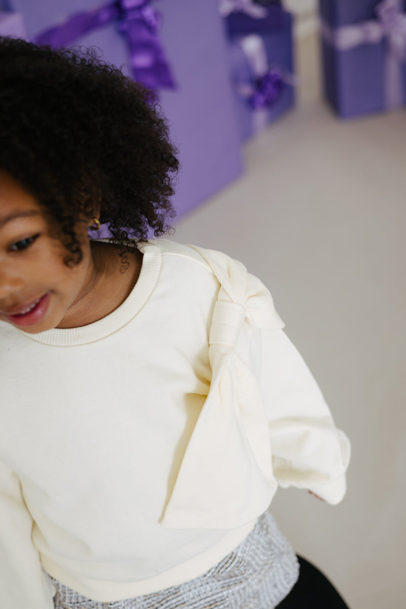 Sweater met grote strik | Cream