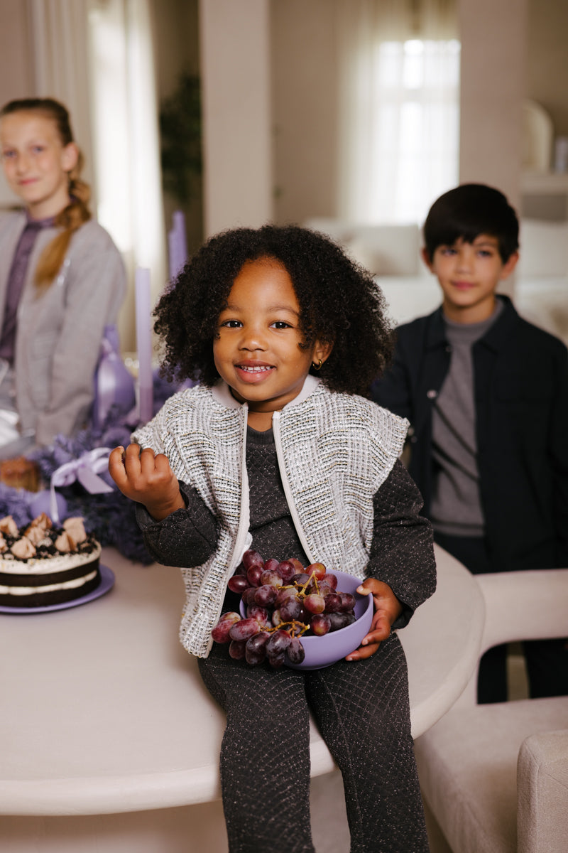 Shirt met glitter | Dark Grey