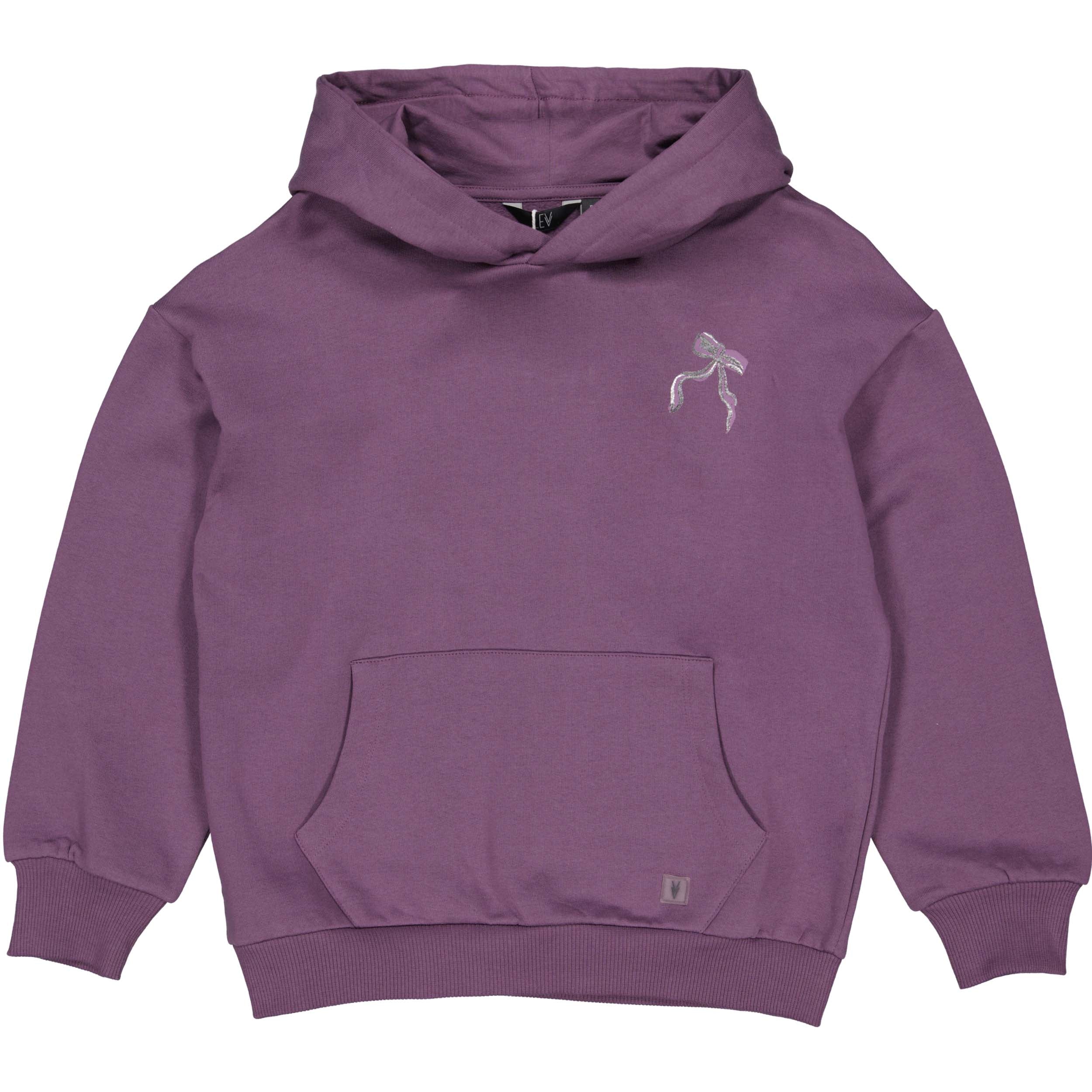 Hoodie Sweater met strikprint | Dark Mauve