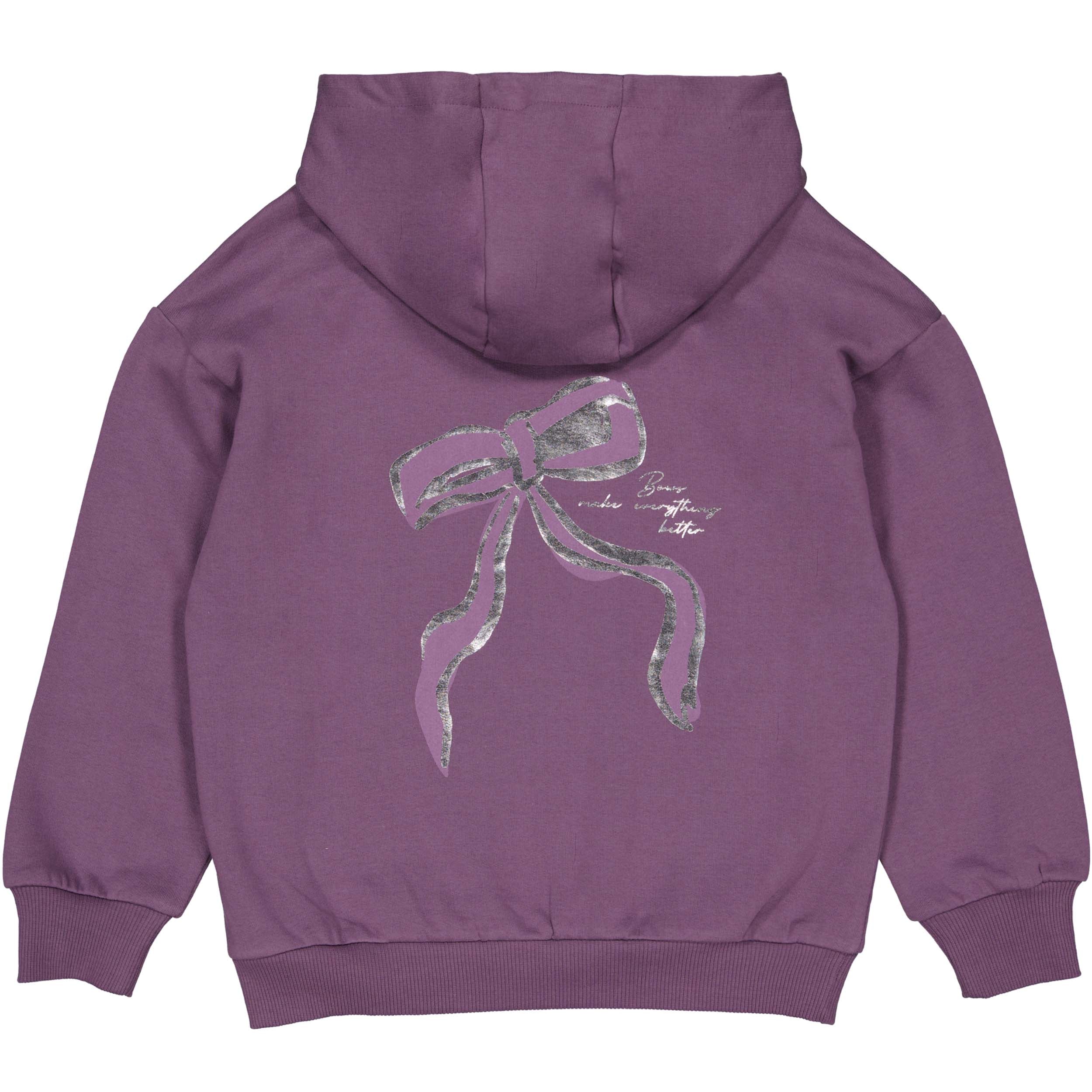 Hoodie Sweater met strikprint | Dark Mauve