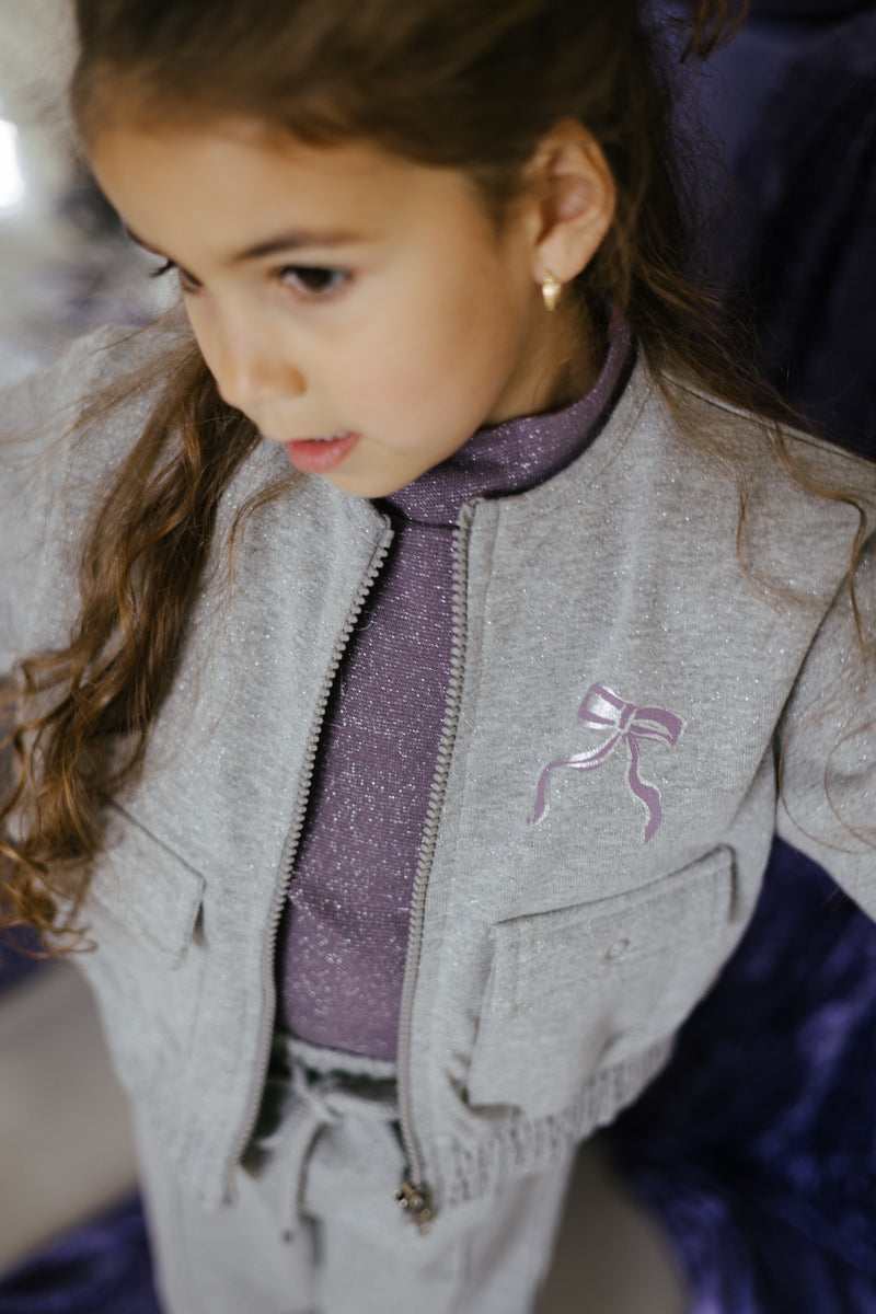 Jacket met strikprint | Grey Melee