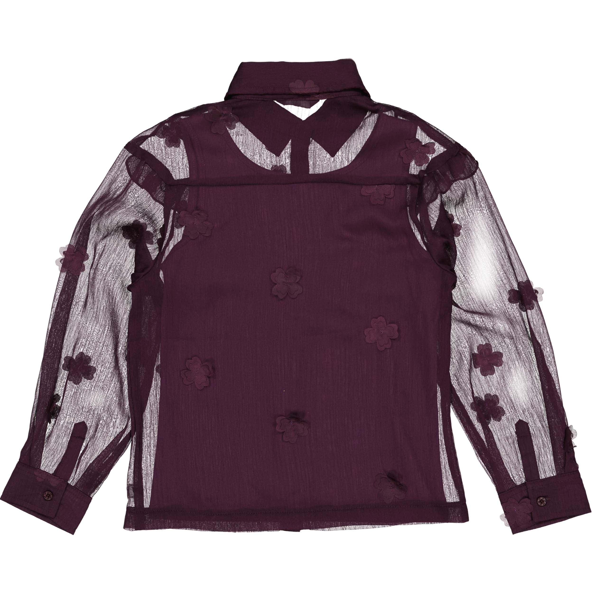 Blouse met bloemen | Dark Mauve