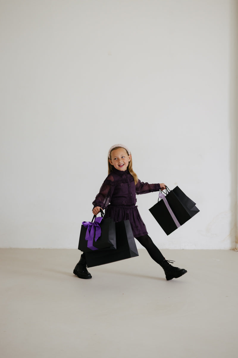 Blouse met bloemen | Dark Mauve