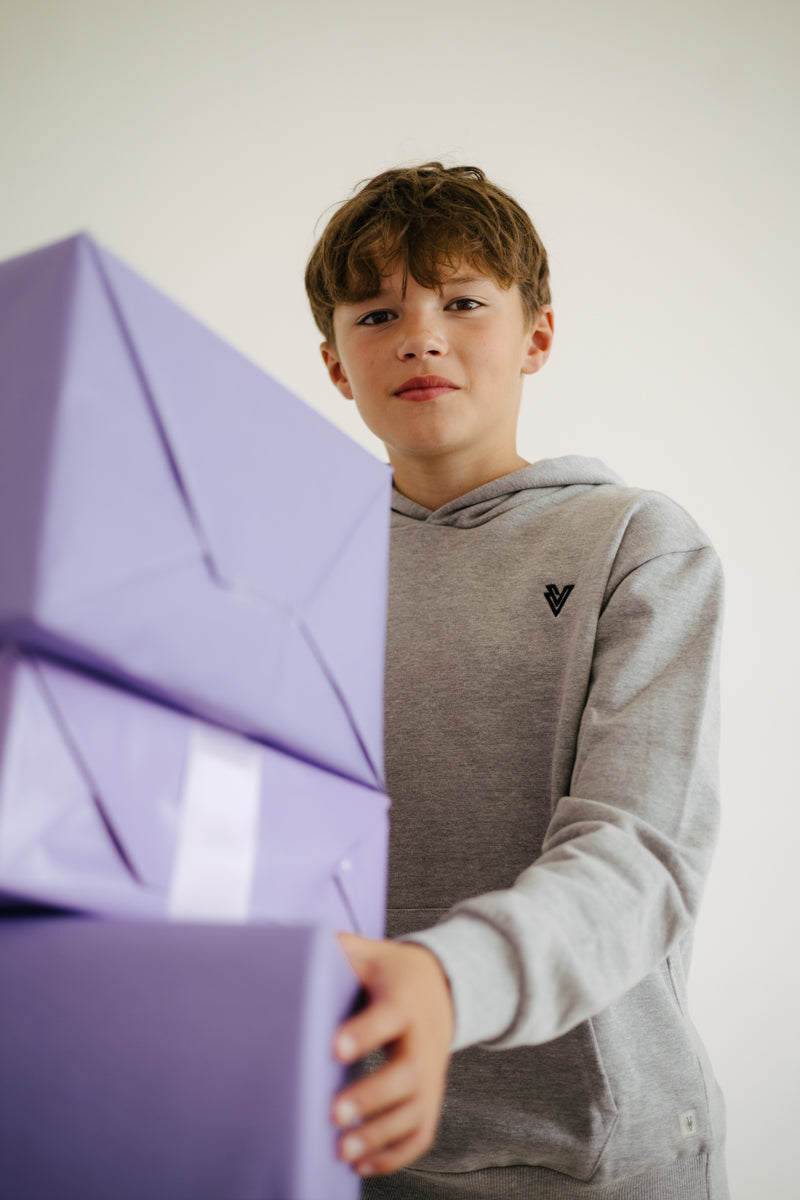 Hoodie Sweater met print op achterpand | Grey Melee