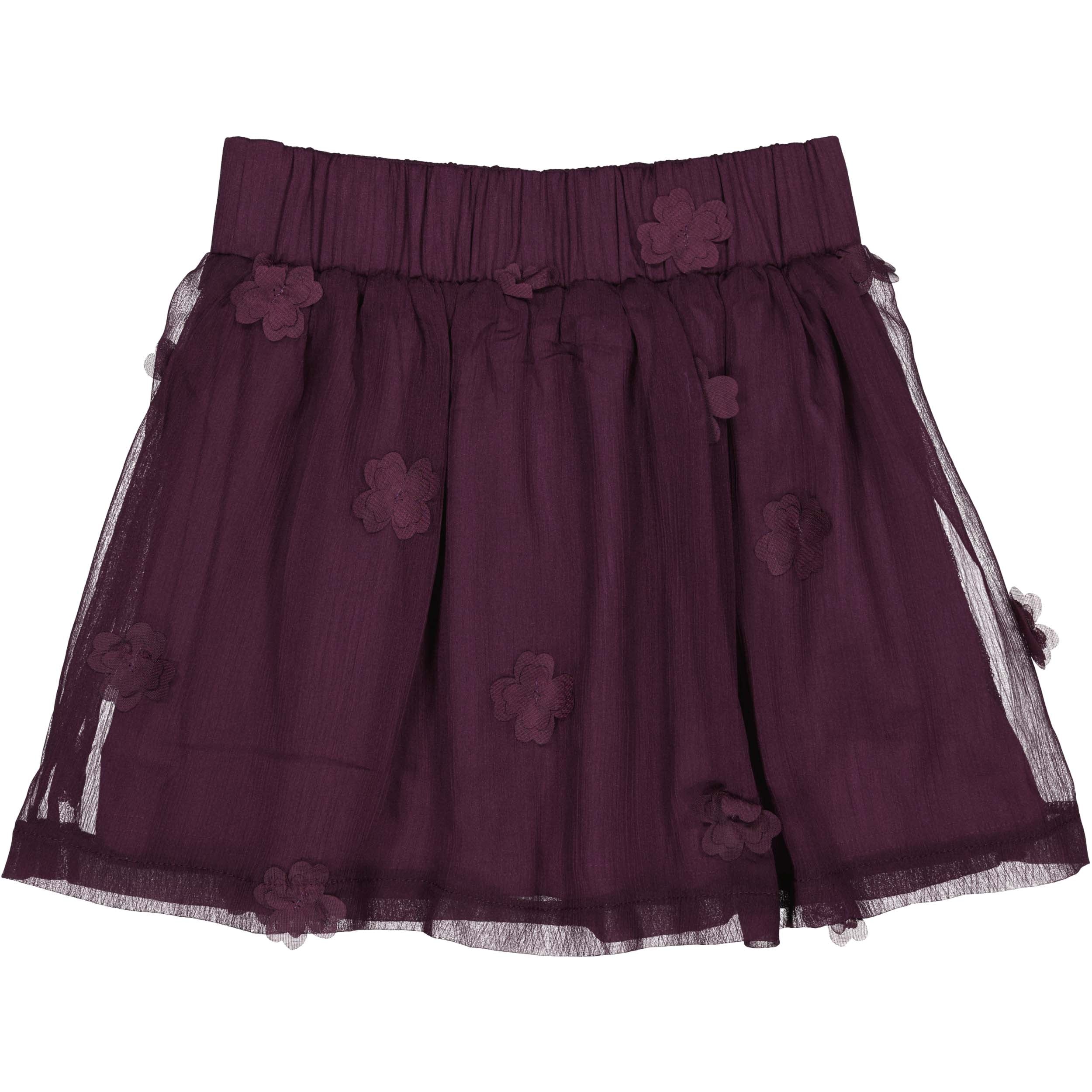 Rok met bloemen | Dark Mauve