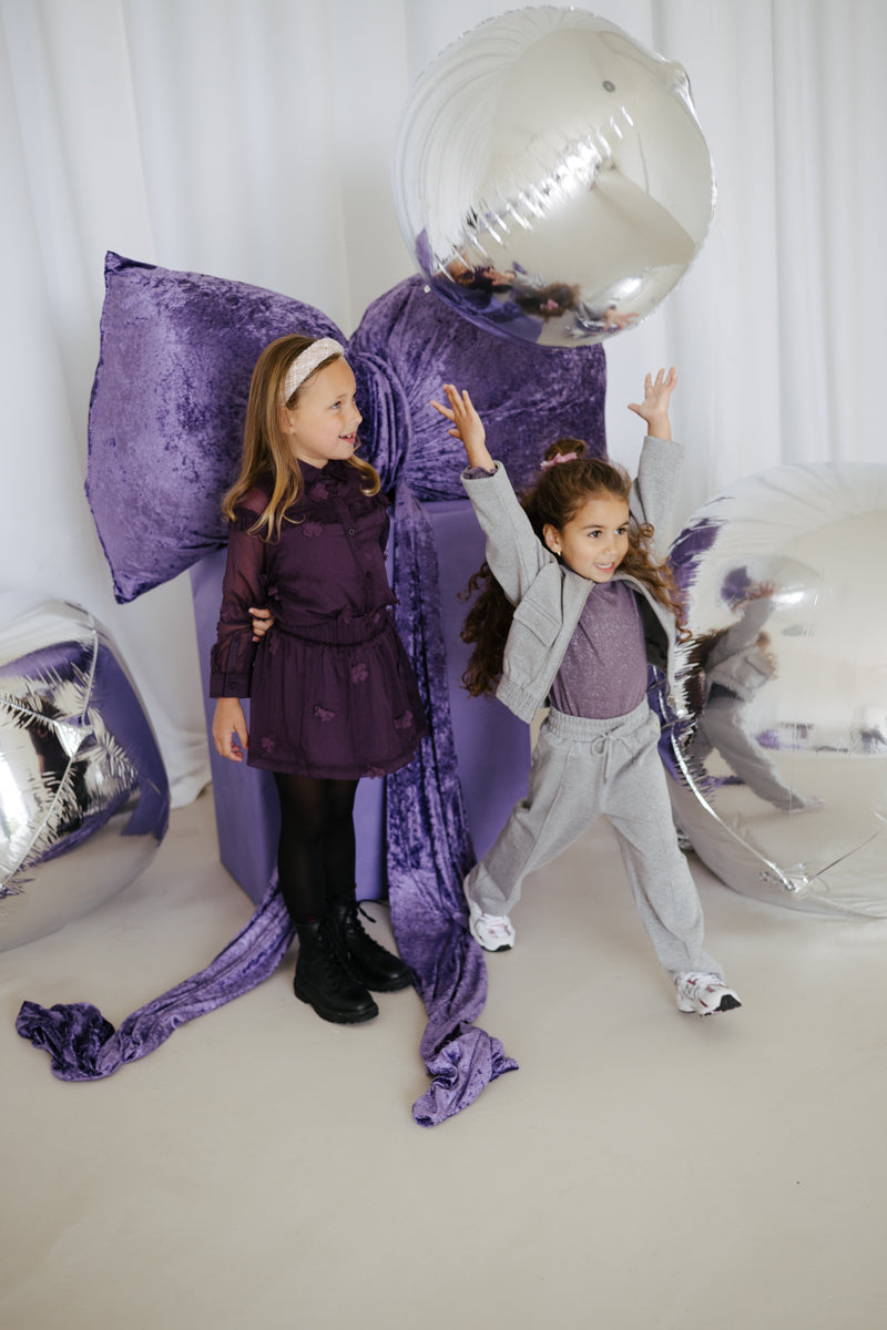 Rok met bloemen | Dark Mauve