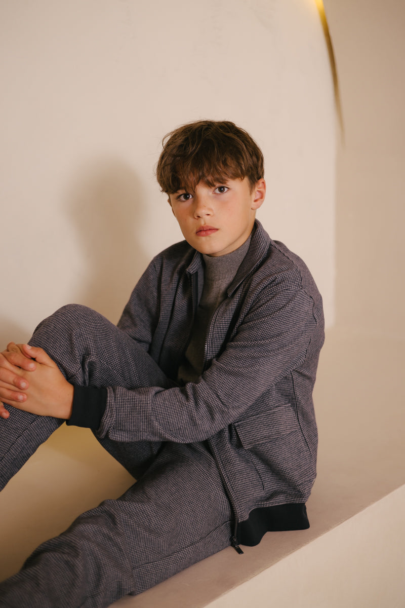 Jacket met zakken en ritssluiting | AOP Blue Check