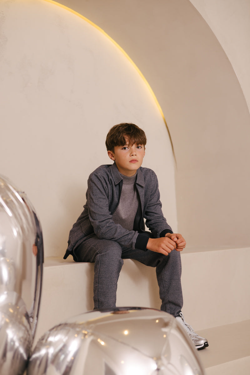 Jacket met zakken en ritssluiting | AOP Blue Check