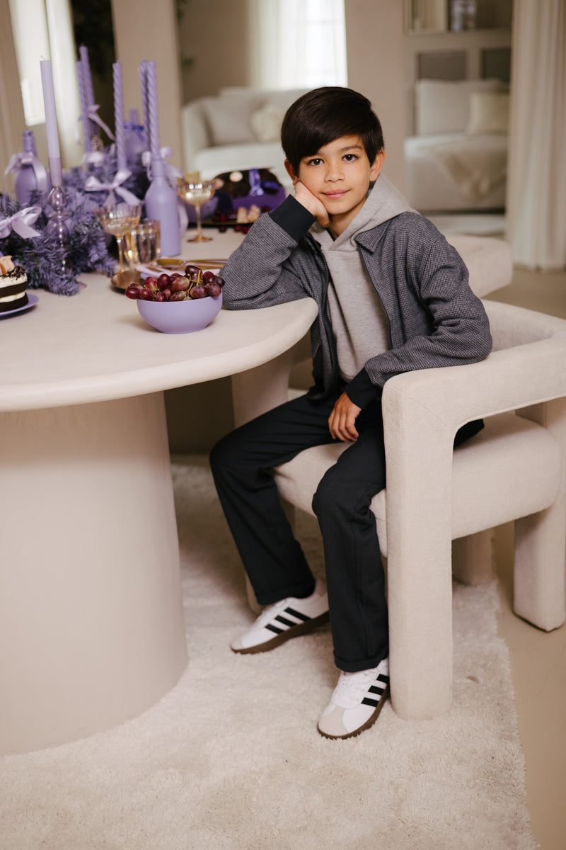 Jacket met zakken en ritssluiting | AOP Blue Check