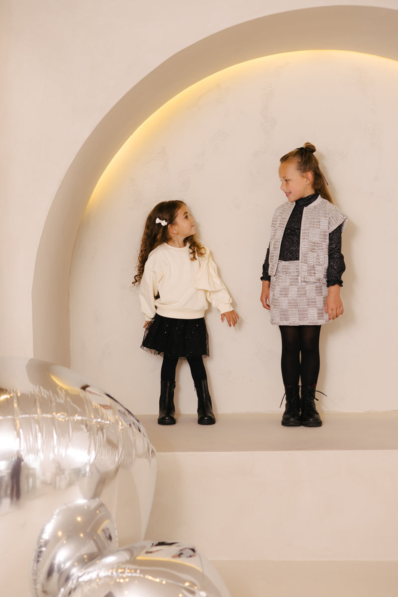 Rok in glitterstof | AOP Multi Check