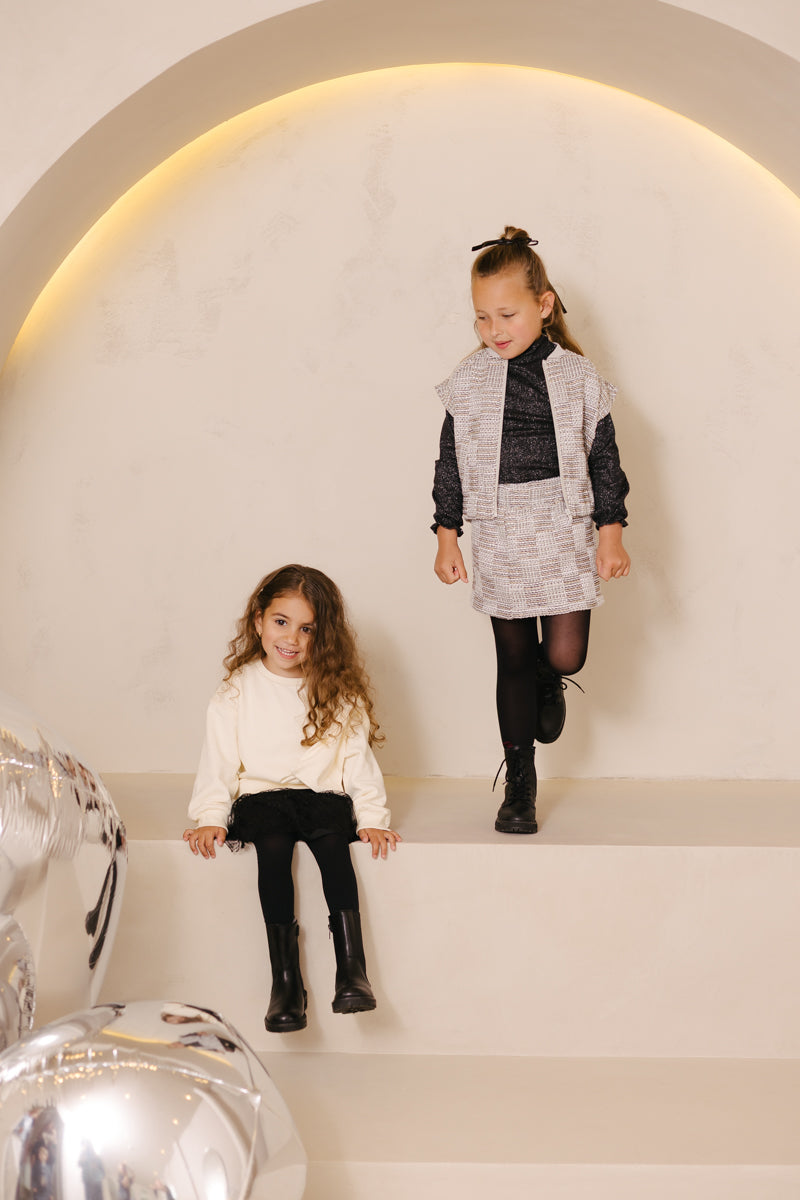 Rok in glitterstof | AOP Multi Check