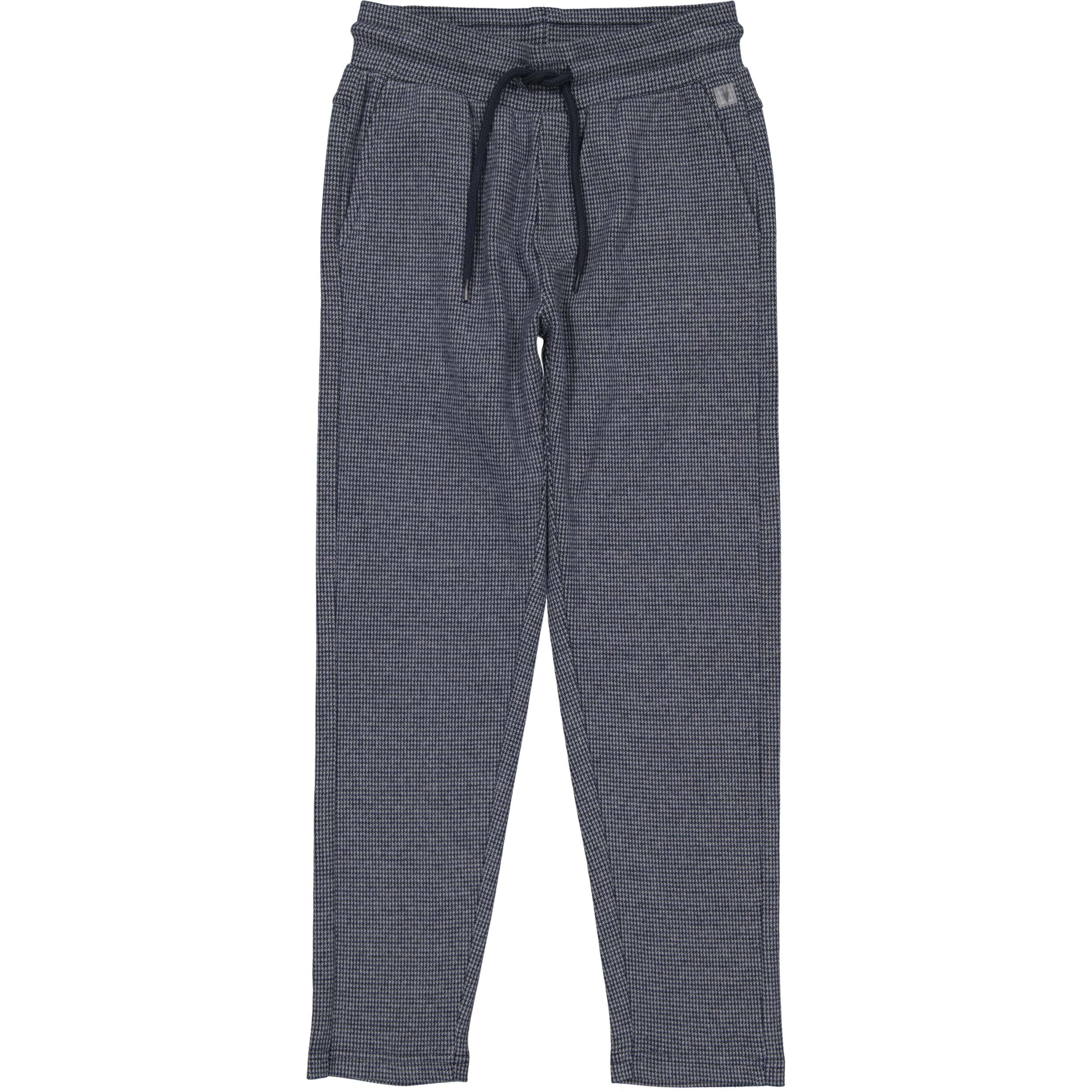 Broek met elastische band en koord | AOP Blue Check