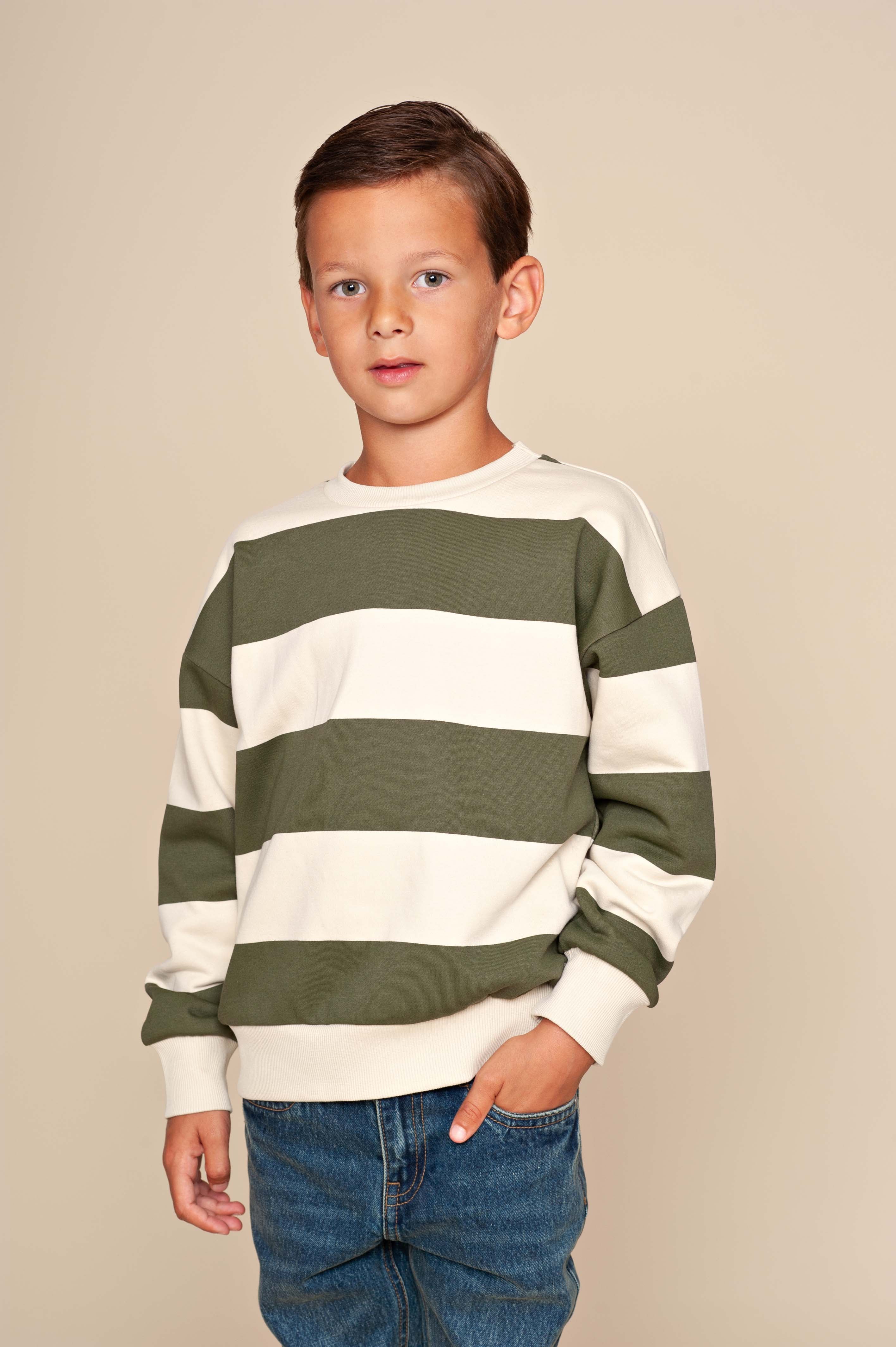 Sweater | AOP Green Stripe