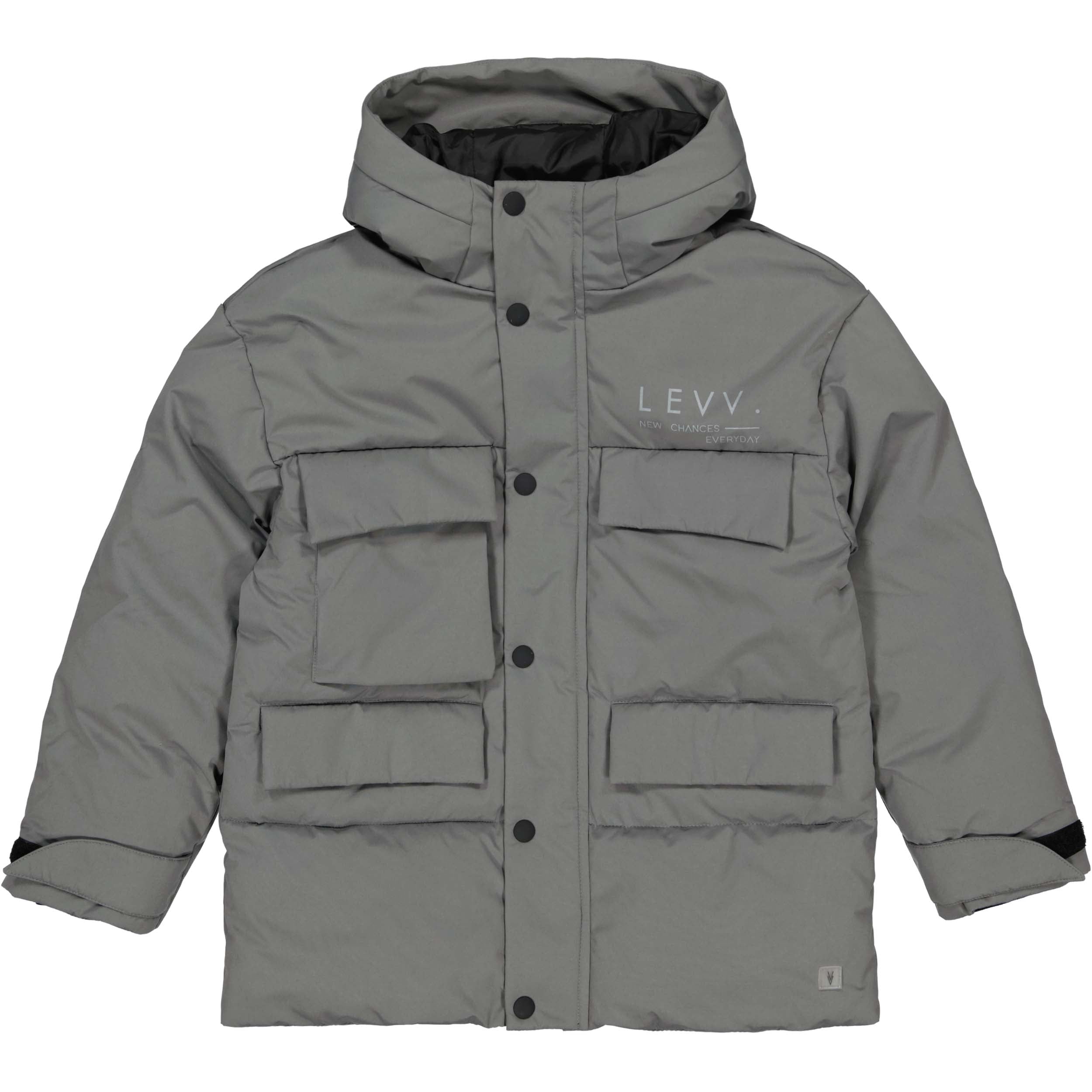 Grijze jas met capuchon en klepzakken | Soft Grey