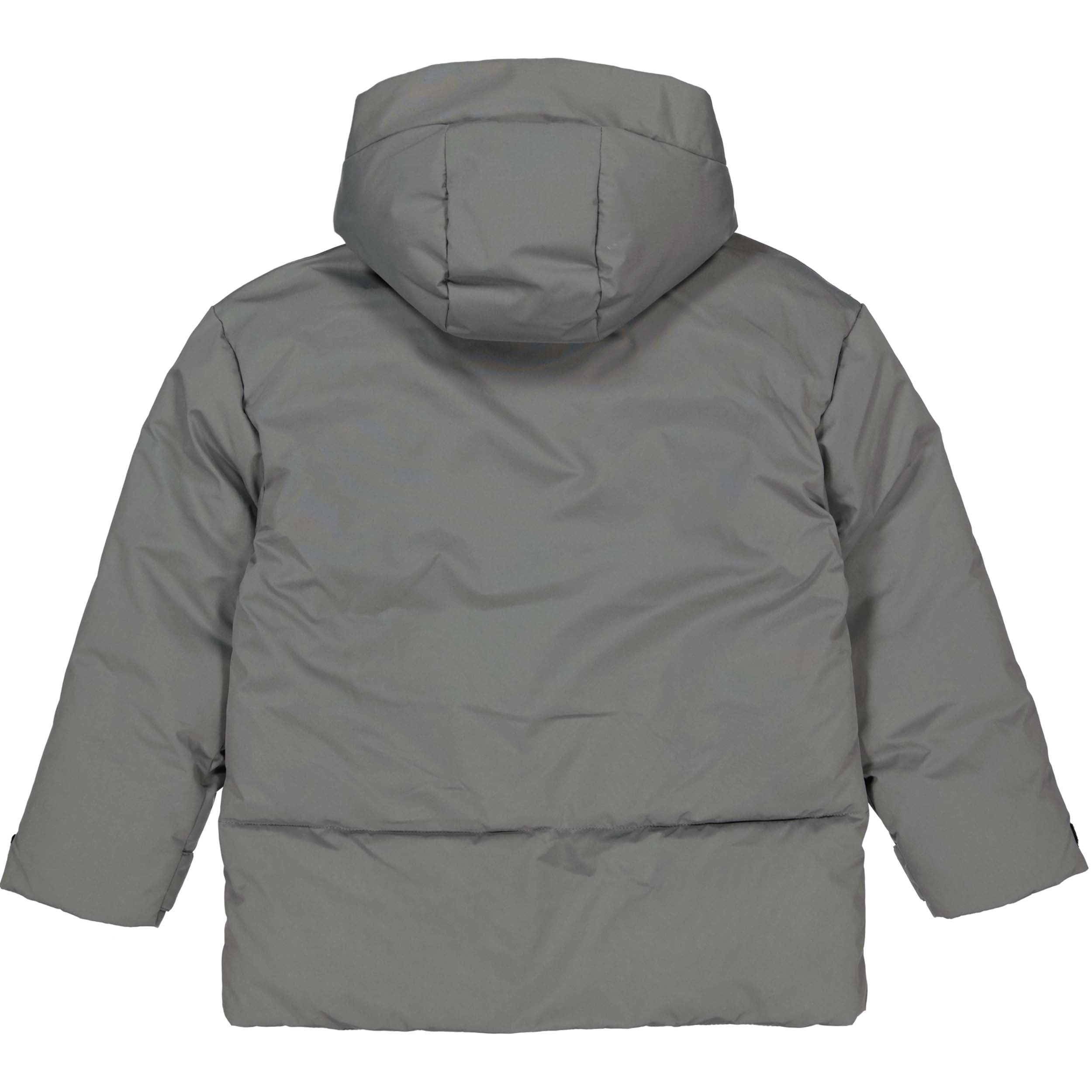 Grijze jas met capuchon en klepzakken | Soft Grey