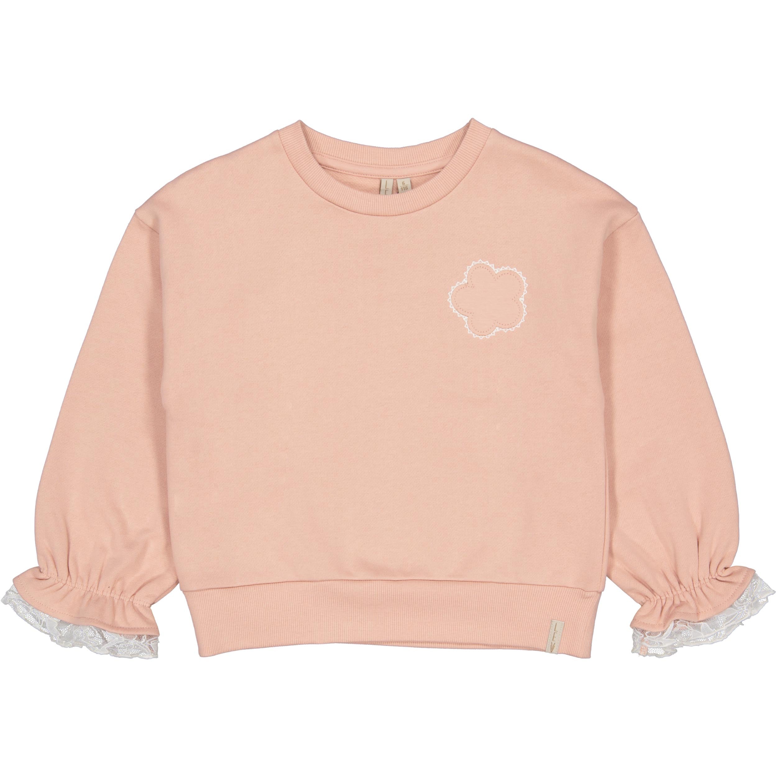 Lichtroze sweater met ruches | Powder Pink