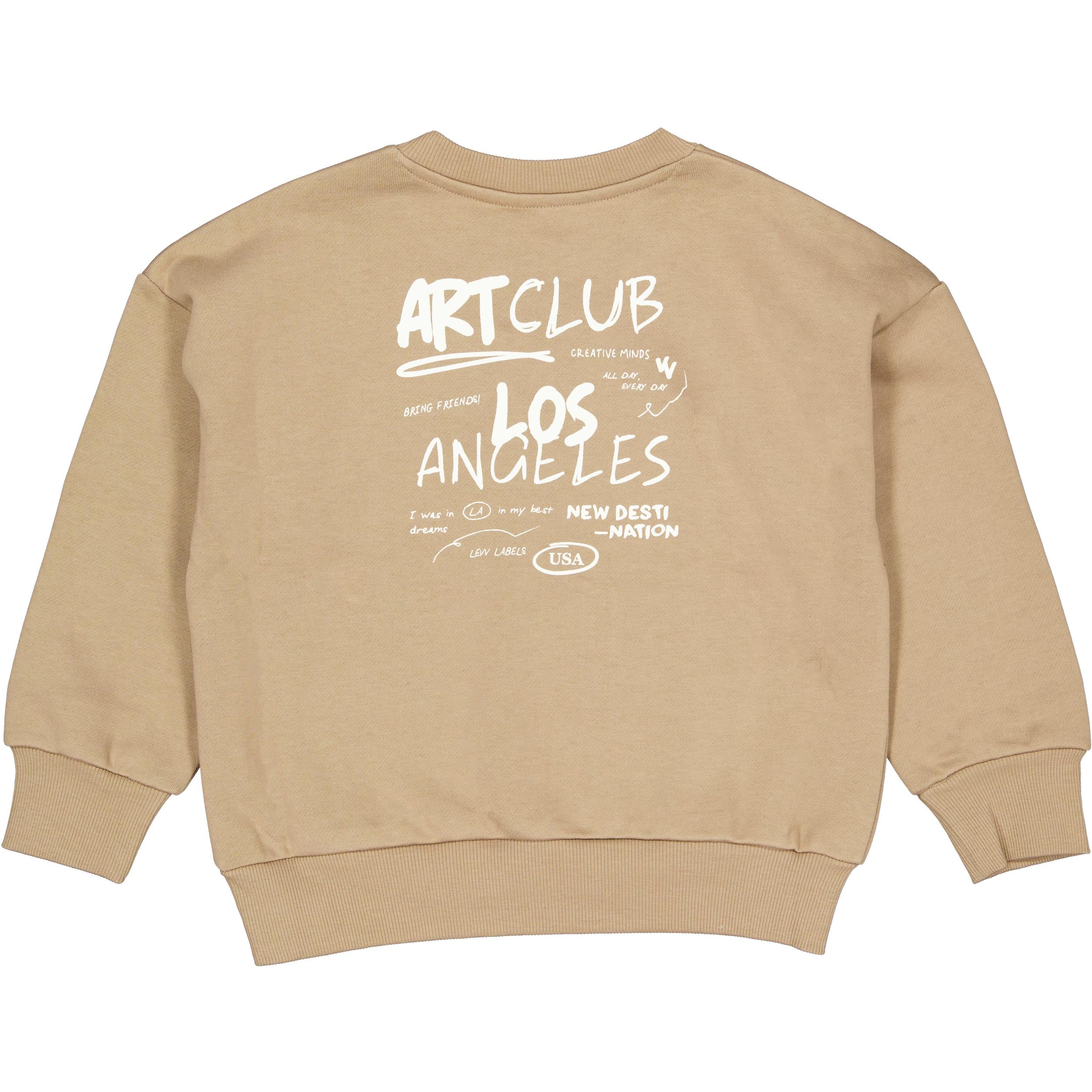 Camelkleurige sweater met tekstprint | Dark Sand