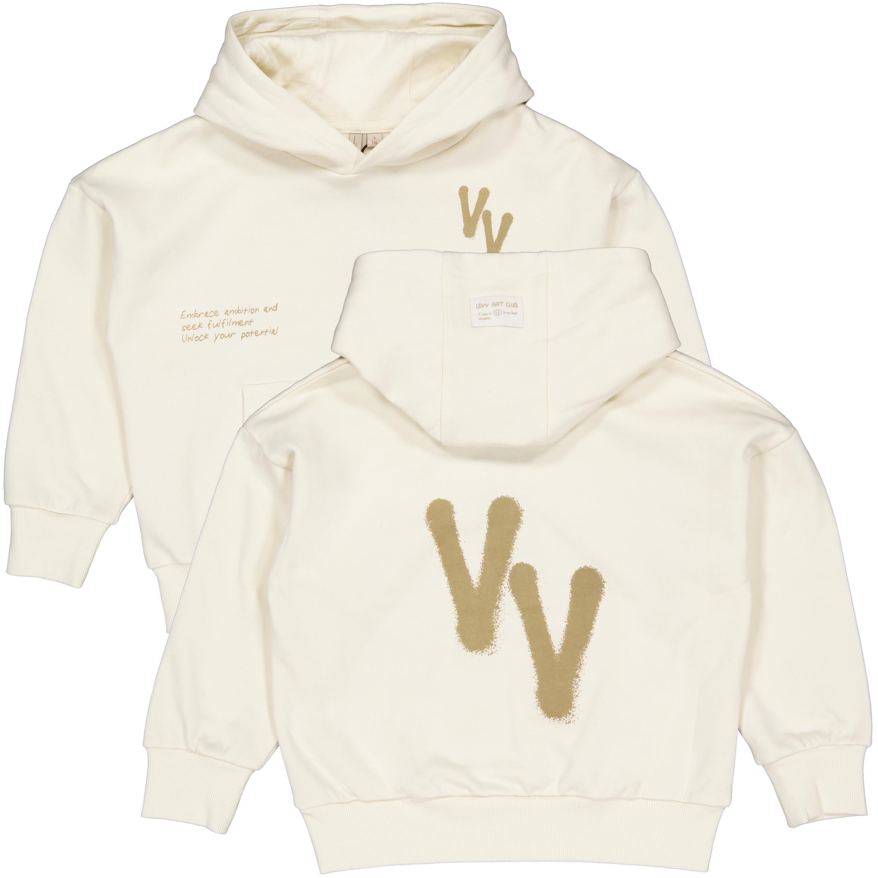 Ecru hoodie met buidelzak | Cotton Cream