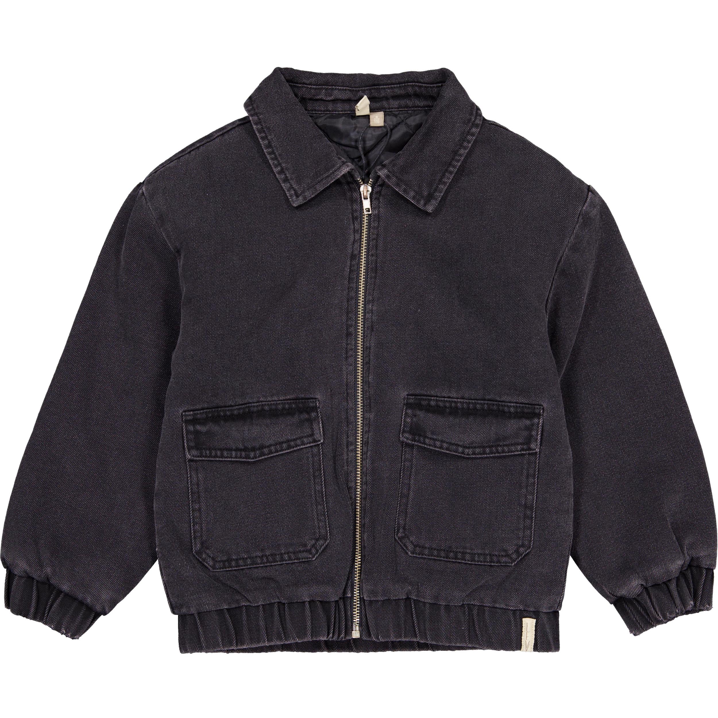 Donkerblauwe jas met corduroy kraag | Grey Denim