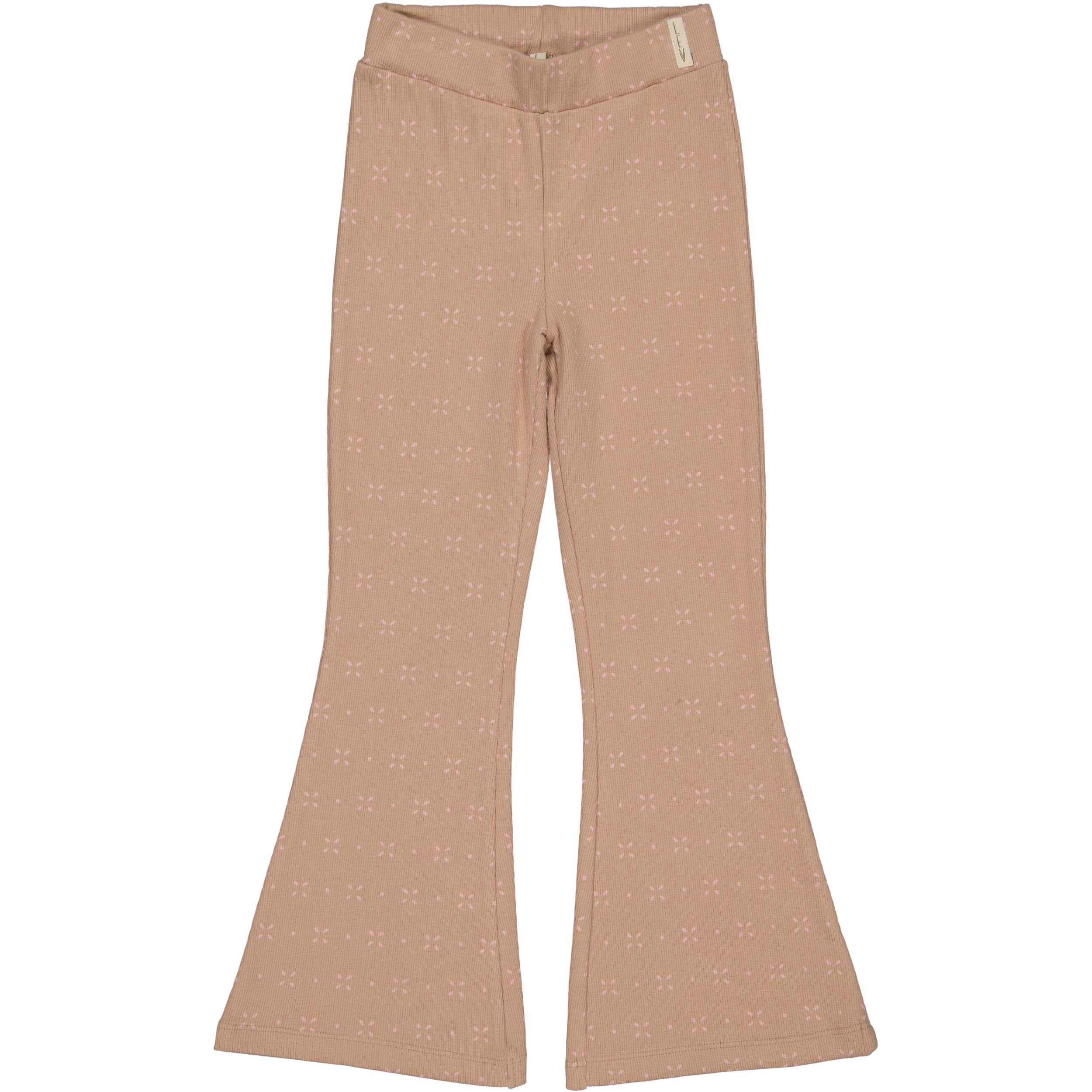 Taupe flared broek | AOP Pink Sketch