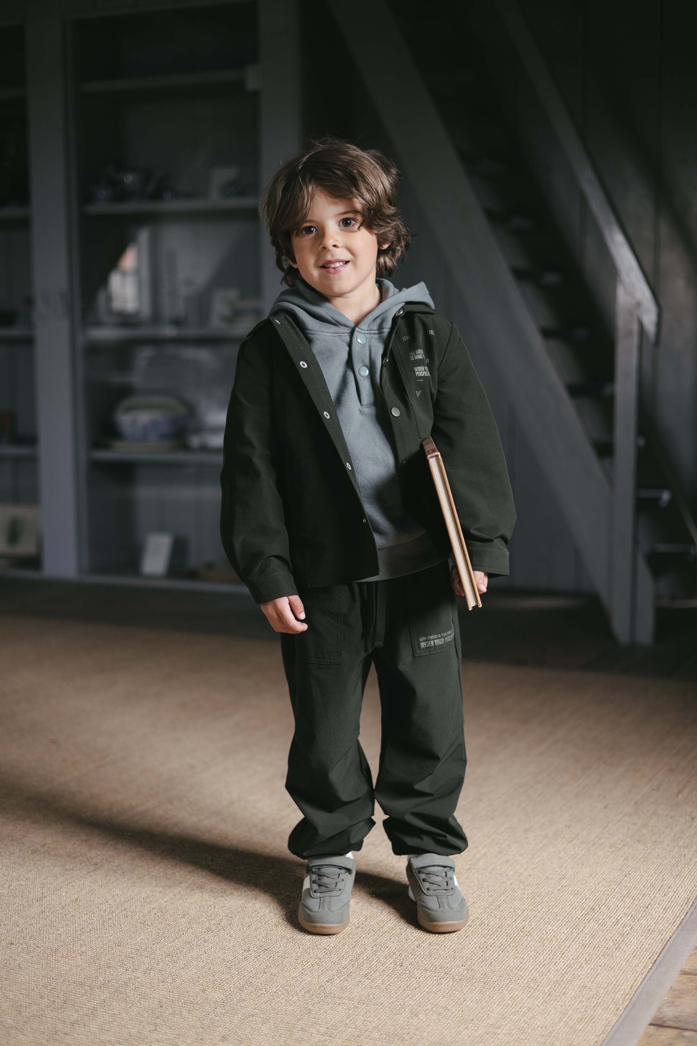 Donkergroene broek met zijzak | Night Blue